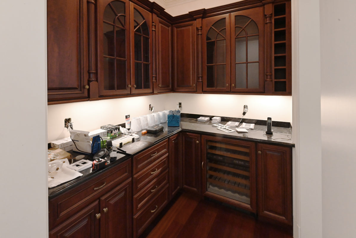 "The Chatsworth" Traditional Mahogany Stained Wood Butler's Pantry