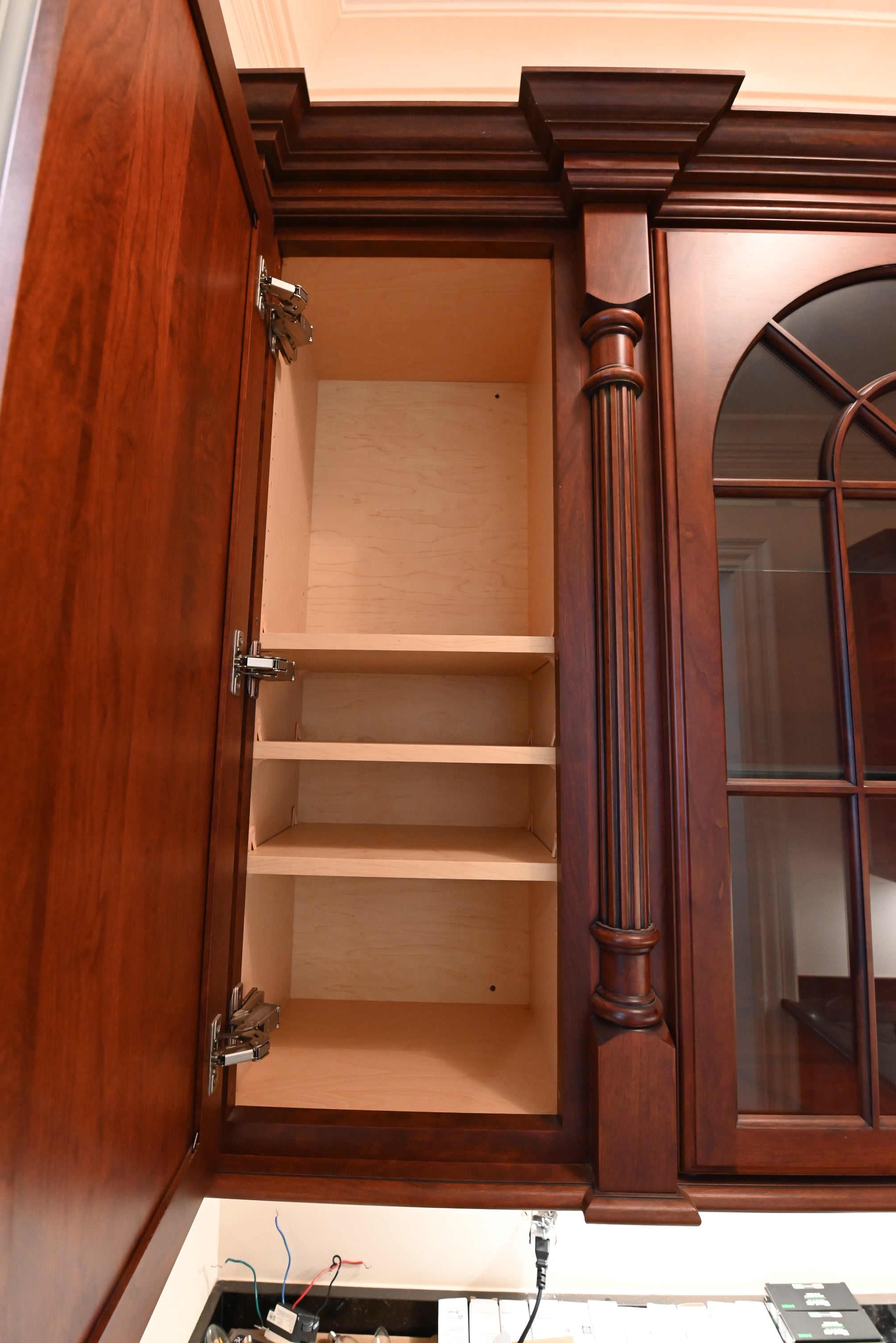 "The Chatsworth" Traditional Mahogany Stained Wood Butler's Pantry