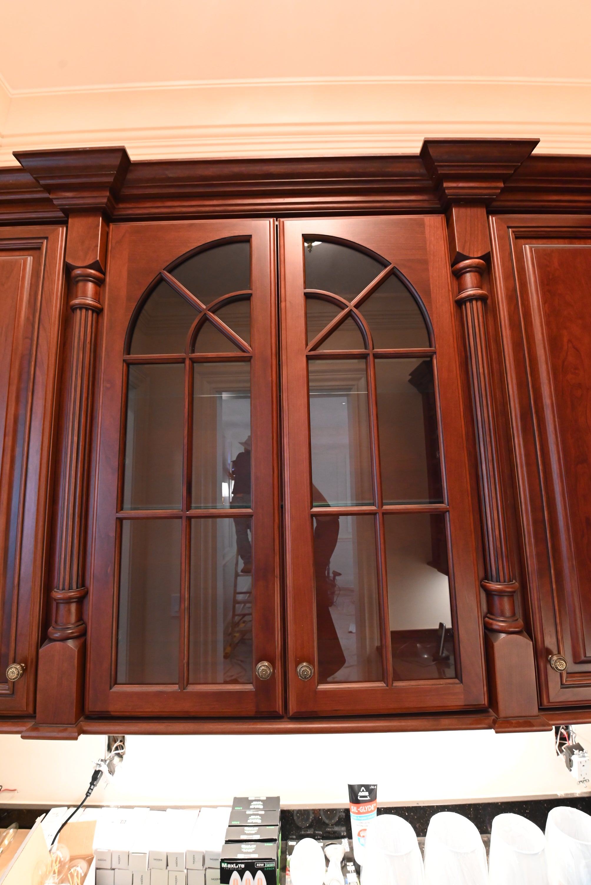 "The Chatsworth" Traditional Mahogany Stained Wood Butler's Pantry