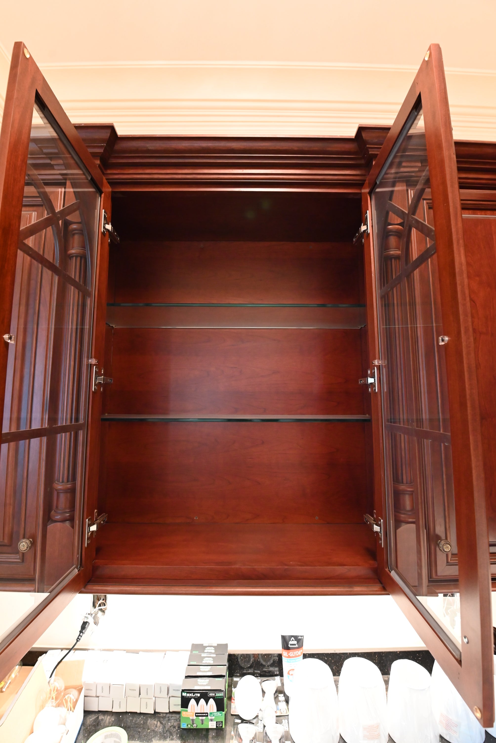 "The Chatsworth" Traditional Mahogany Stained Wood Butler's Pantry