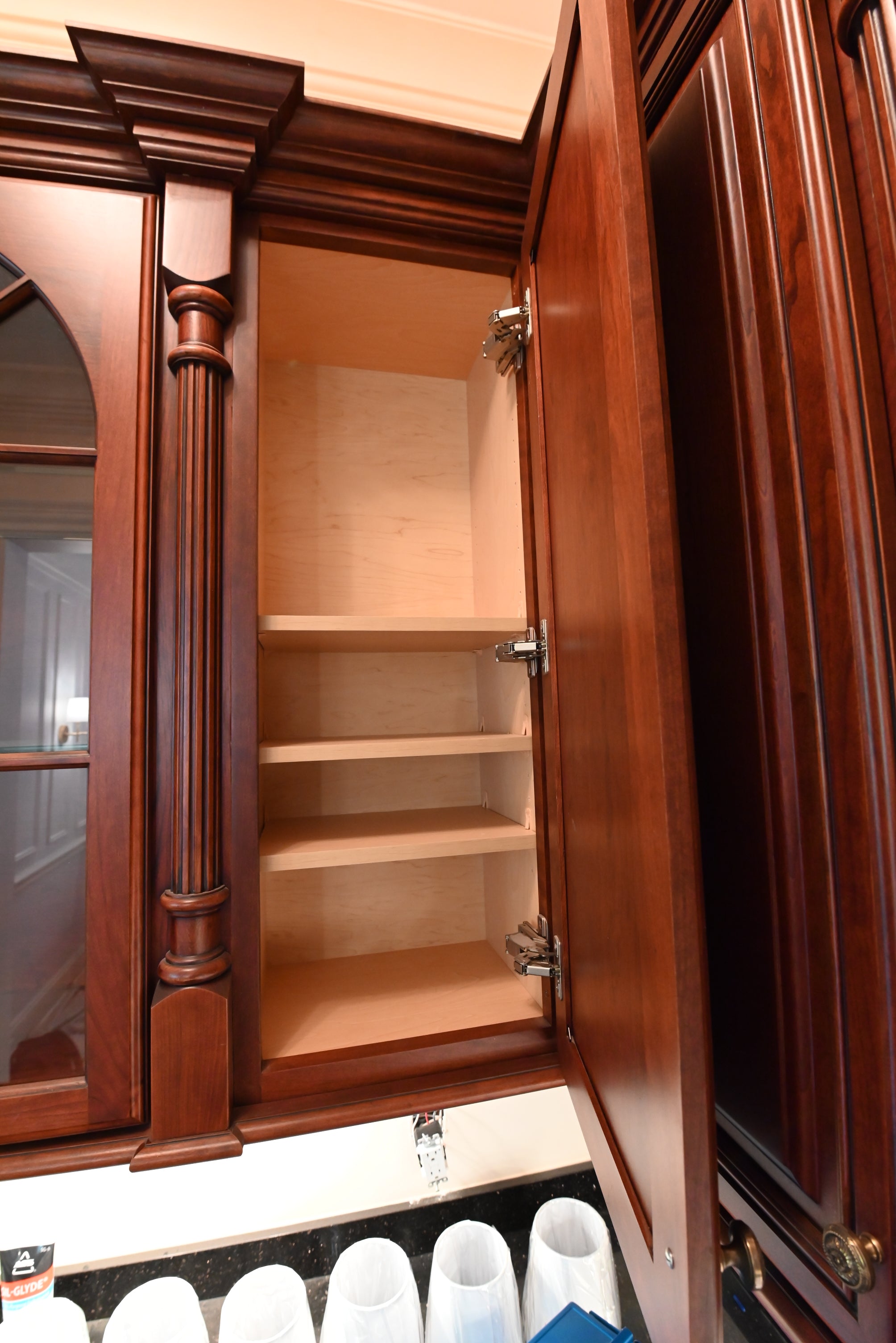 "The Chatsworth" Traditional Mahogany Stained Wood Butler's Pantry
