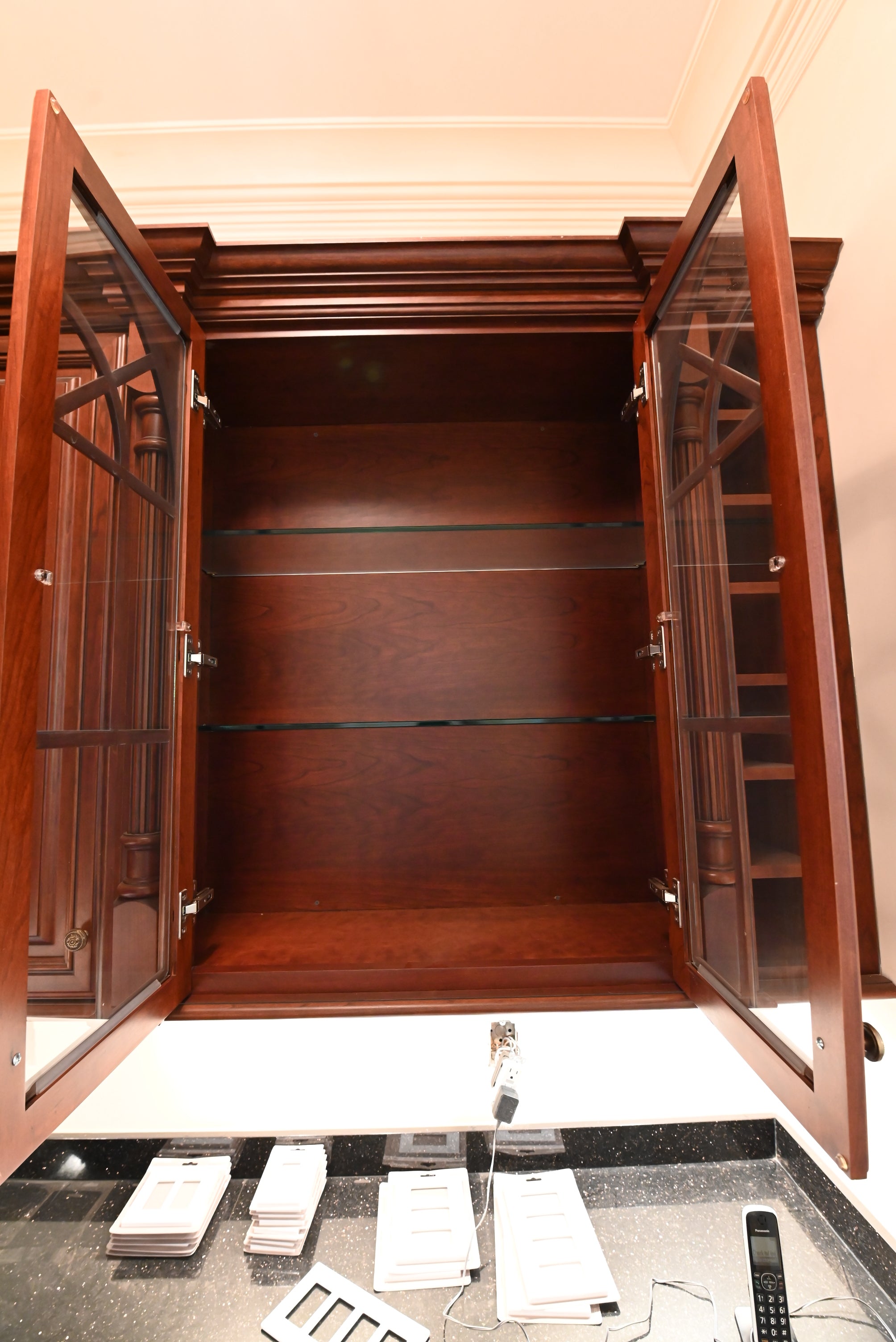 "The Chatsworth" Traditional Mahogany Stained Wood Butler's Pantry