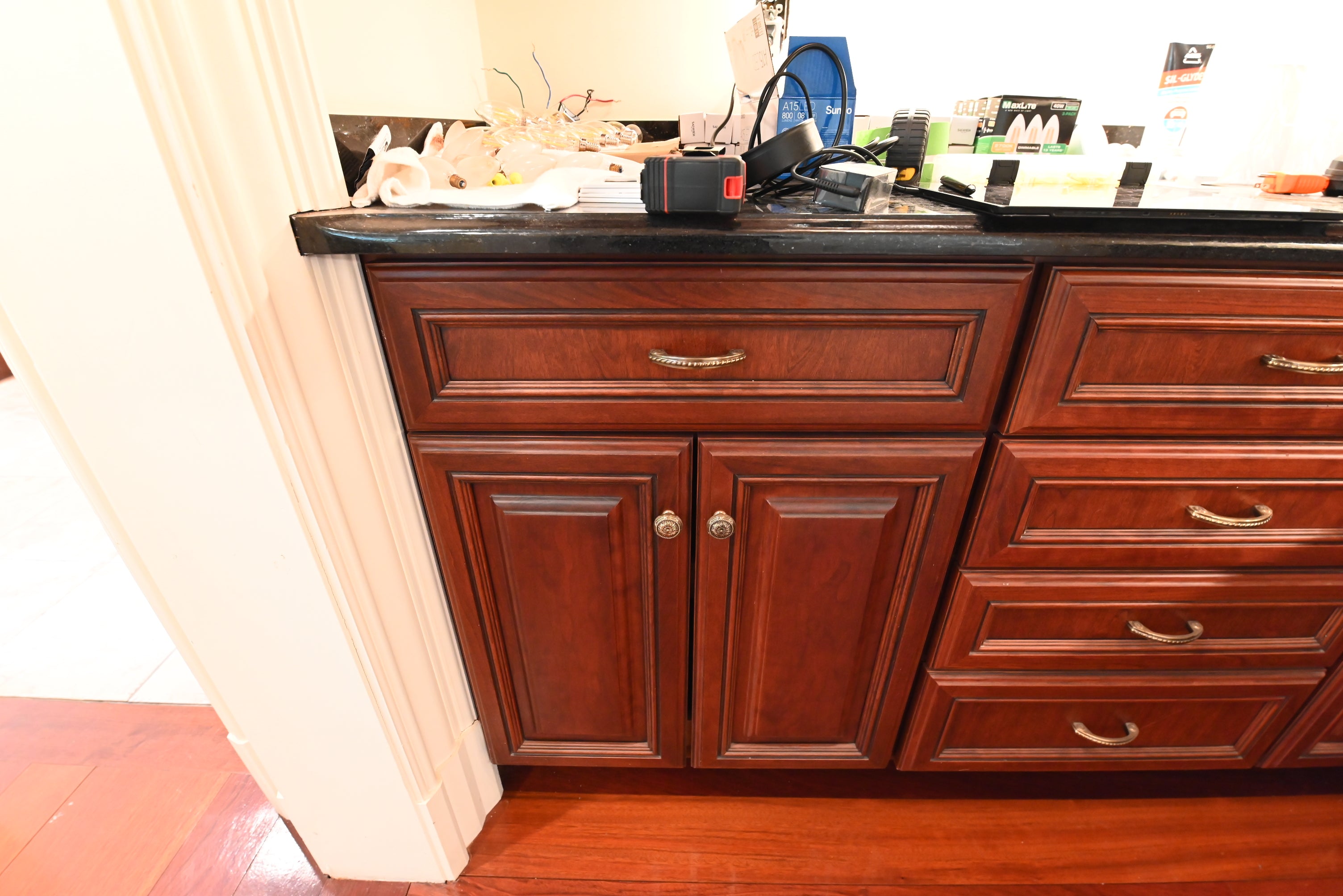 "The Chatsworth" Traditional Mahogany Stained Wood Butler's Pantry