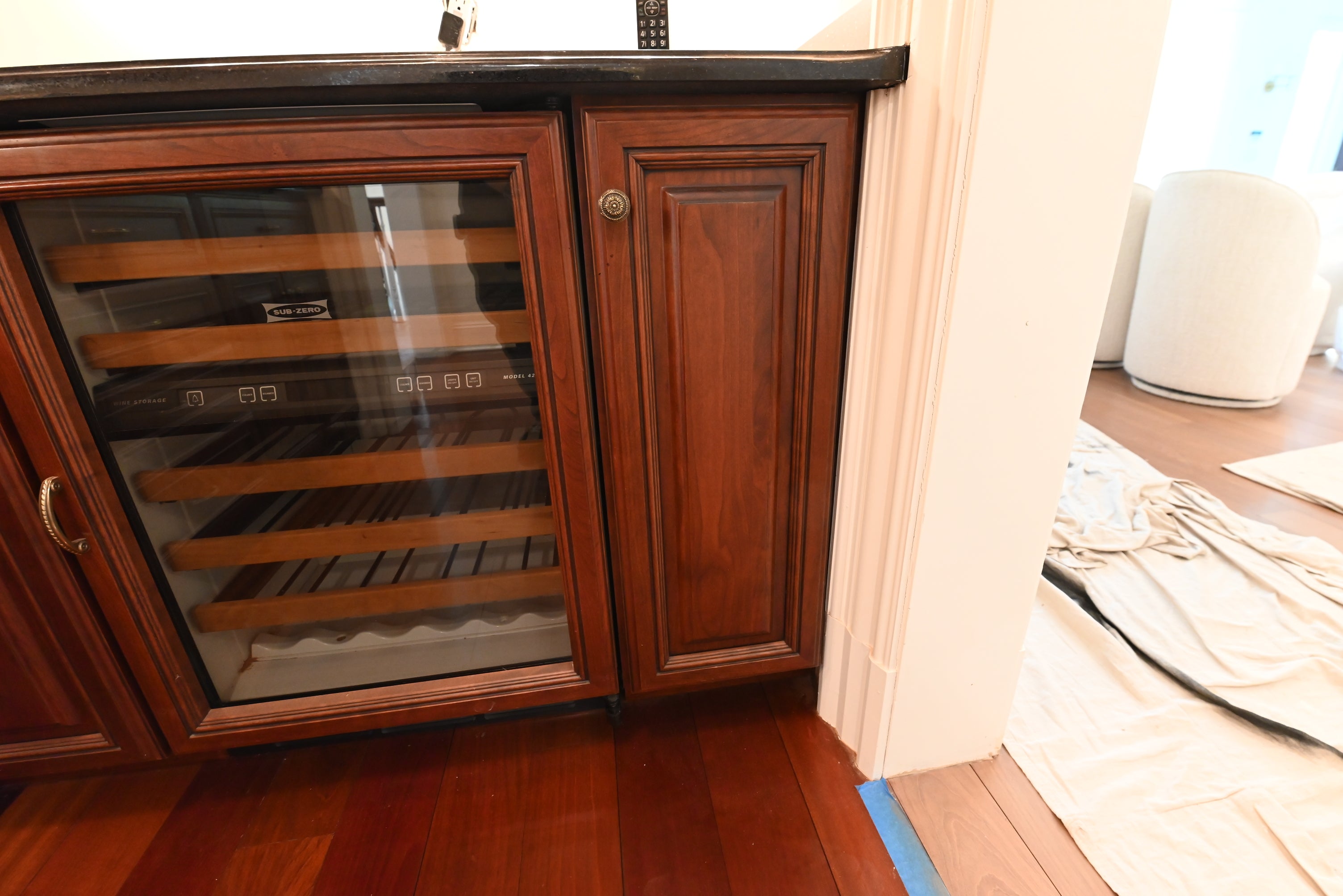 "The Chatsworth" Traditional Mahogany Stained Wood Butler's Pantry