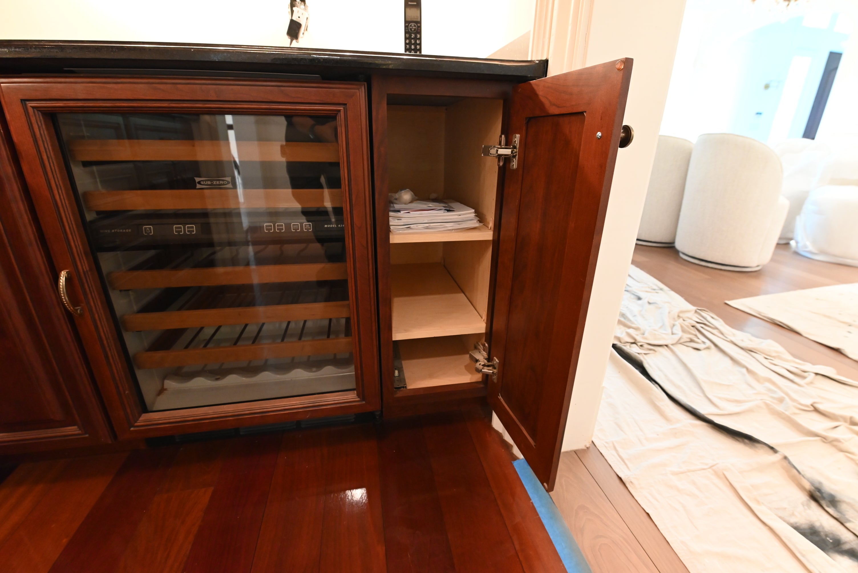 "The Chatsworth" Traditional Mahogany Stained Wood Butler's Pantry