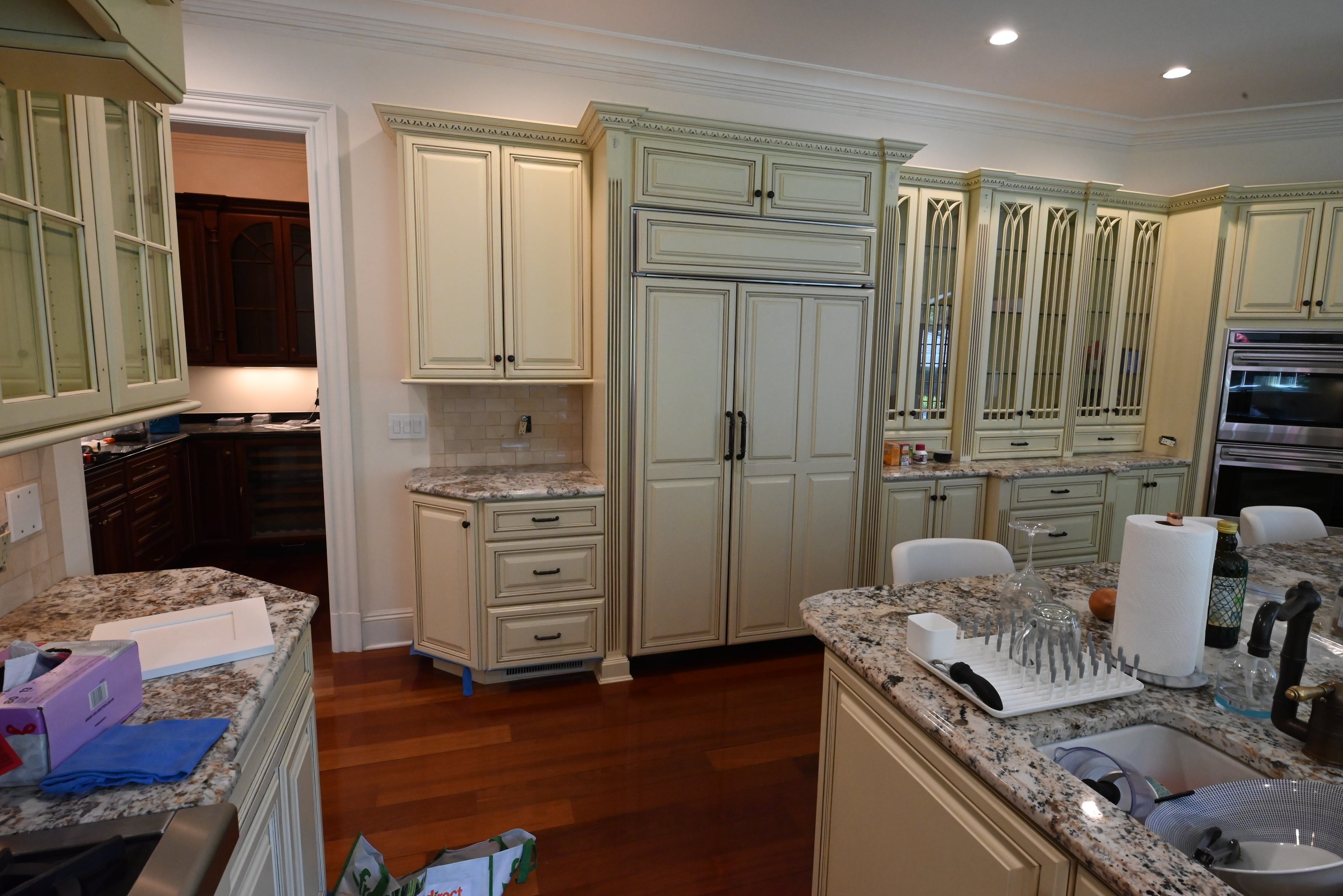 “The Ashbourne” Traditional Muted Cream Kitchen with Island & Desk Area