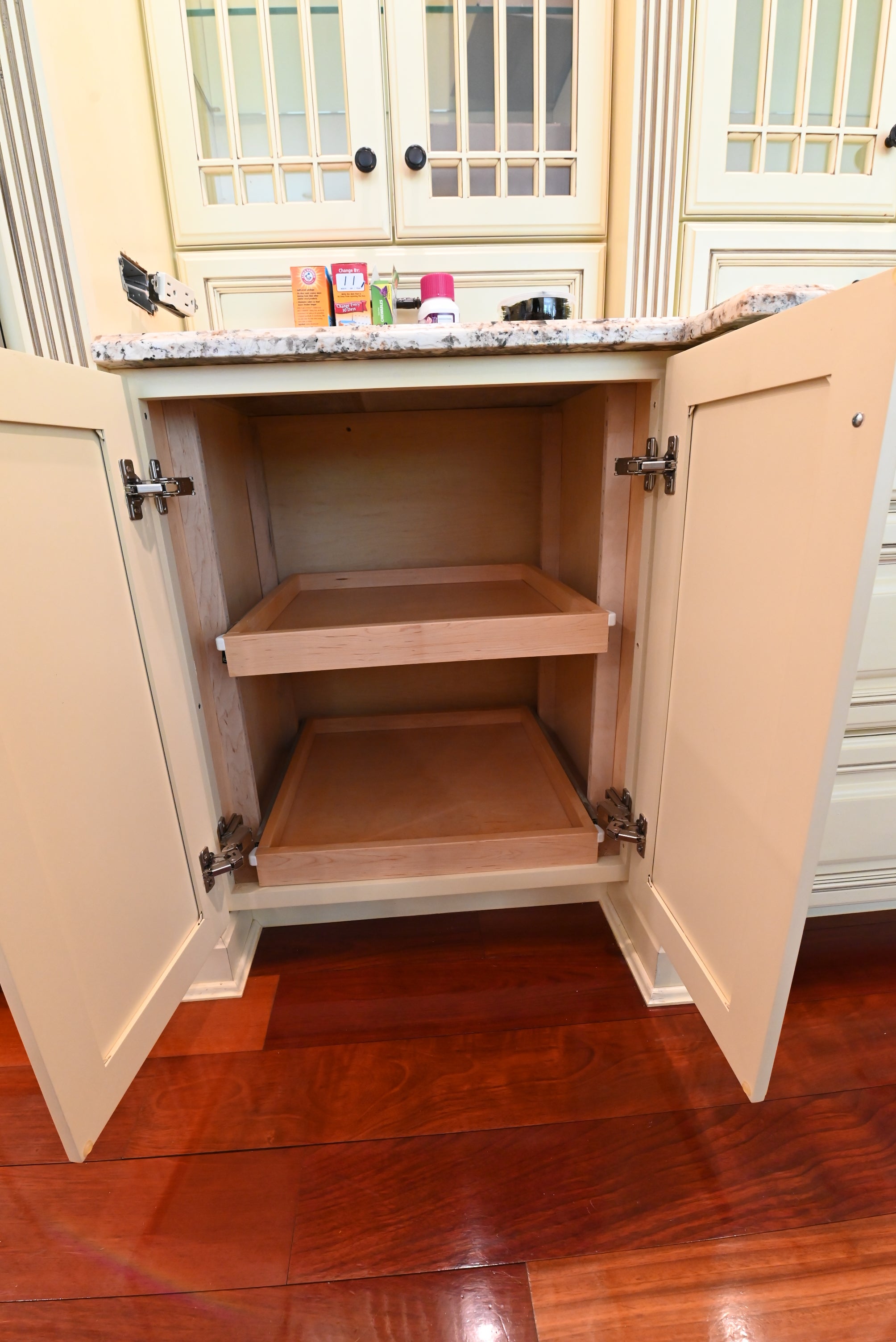 “The Ashbourne” Traditional Muted Cream Kitchen with Island & Desk Area