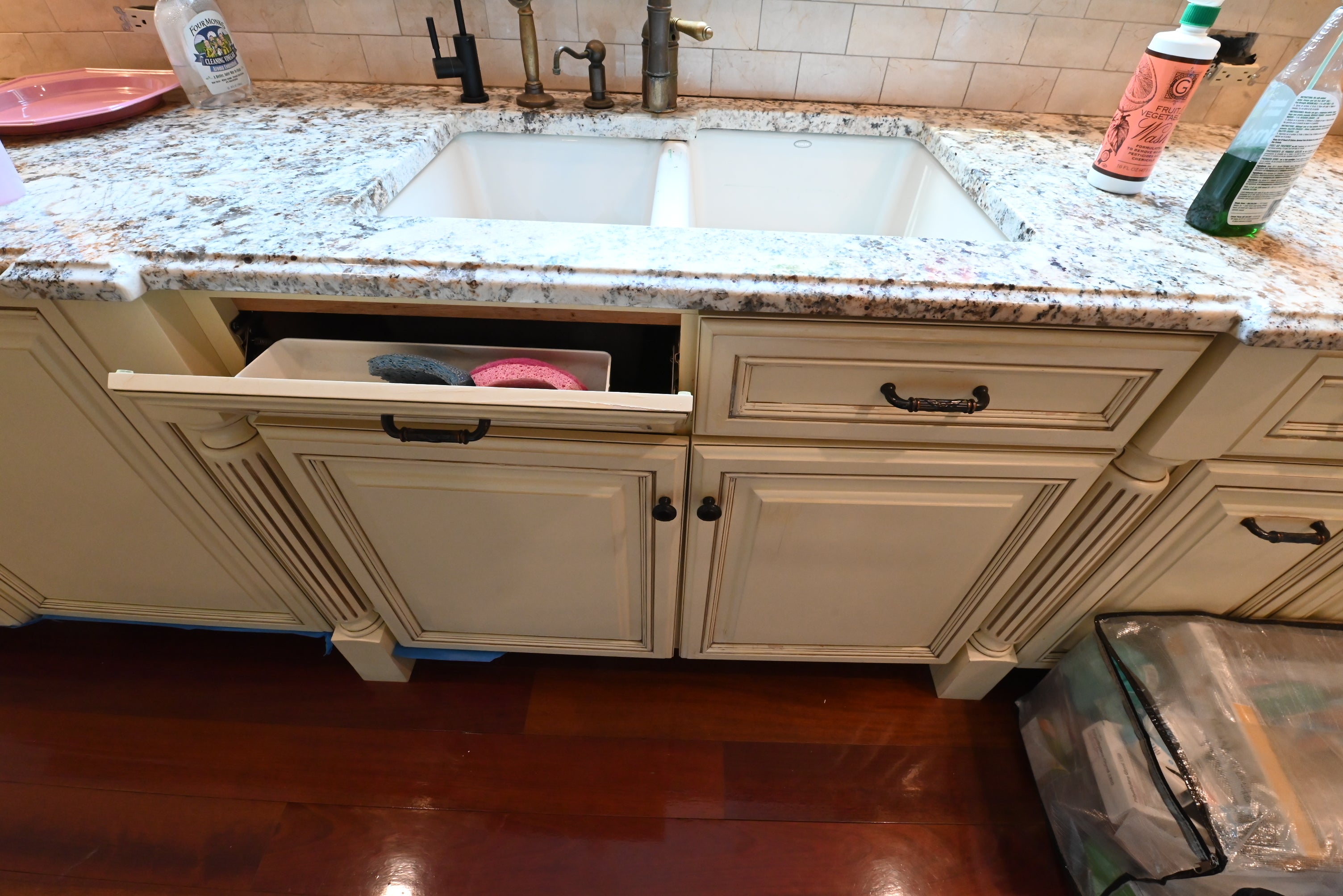 “The Ashbourne” Traditional Muted Cream Kitchen with Island & Desk Area
