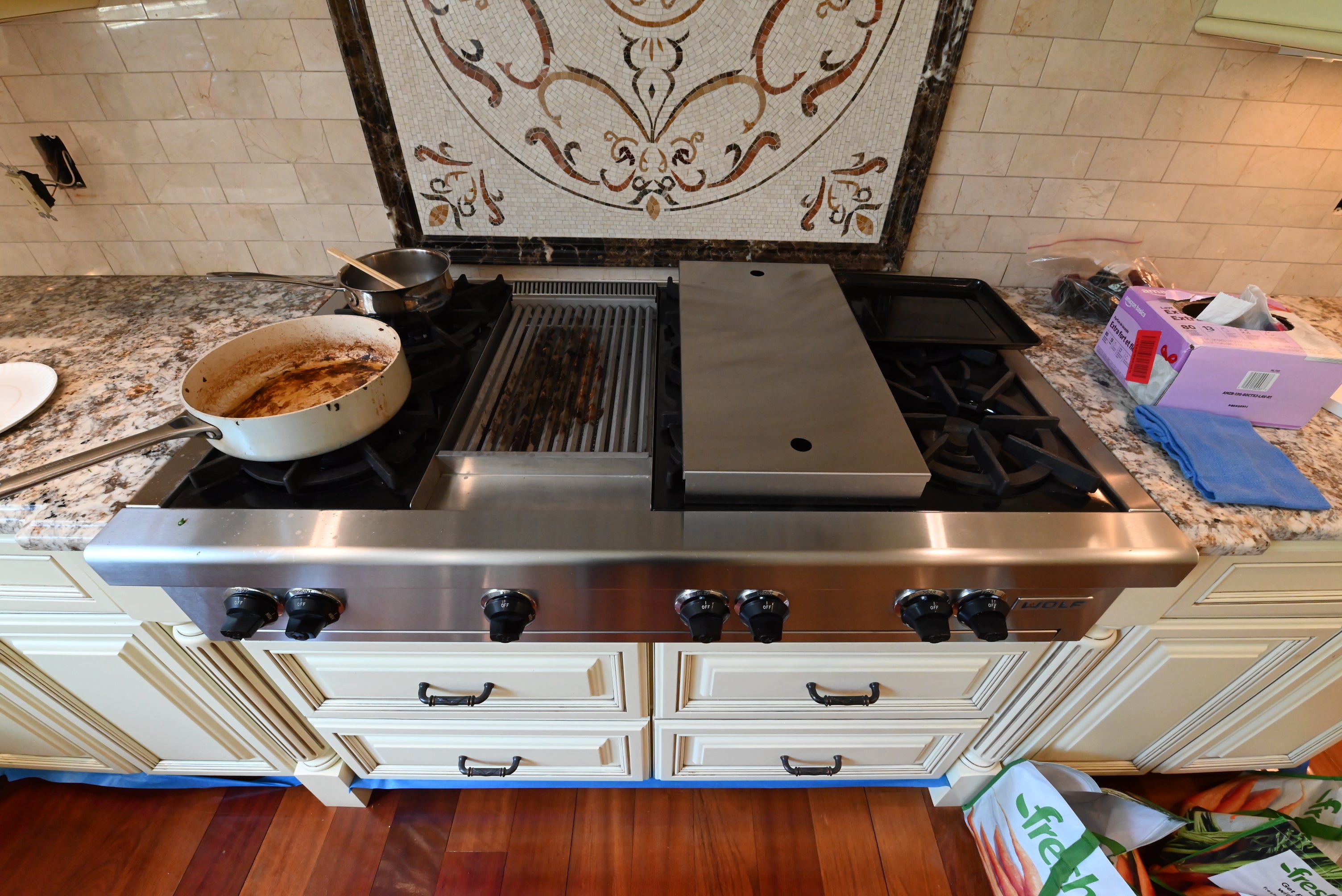 “The Ashbourne” Traditional Muted Cream Kitchen with Island & Desk Area