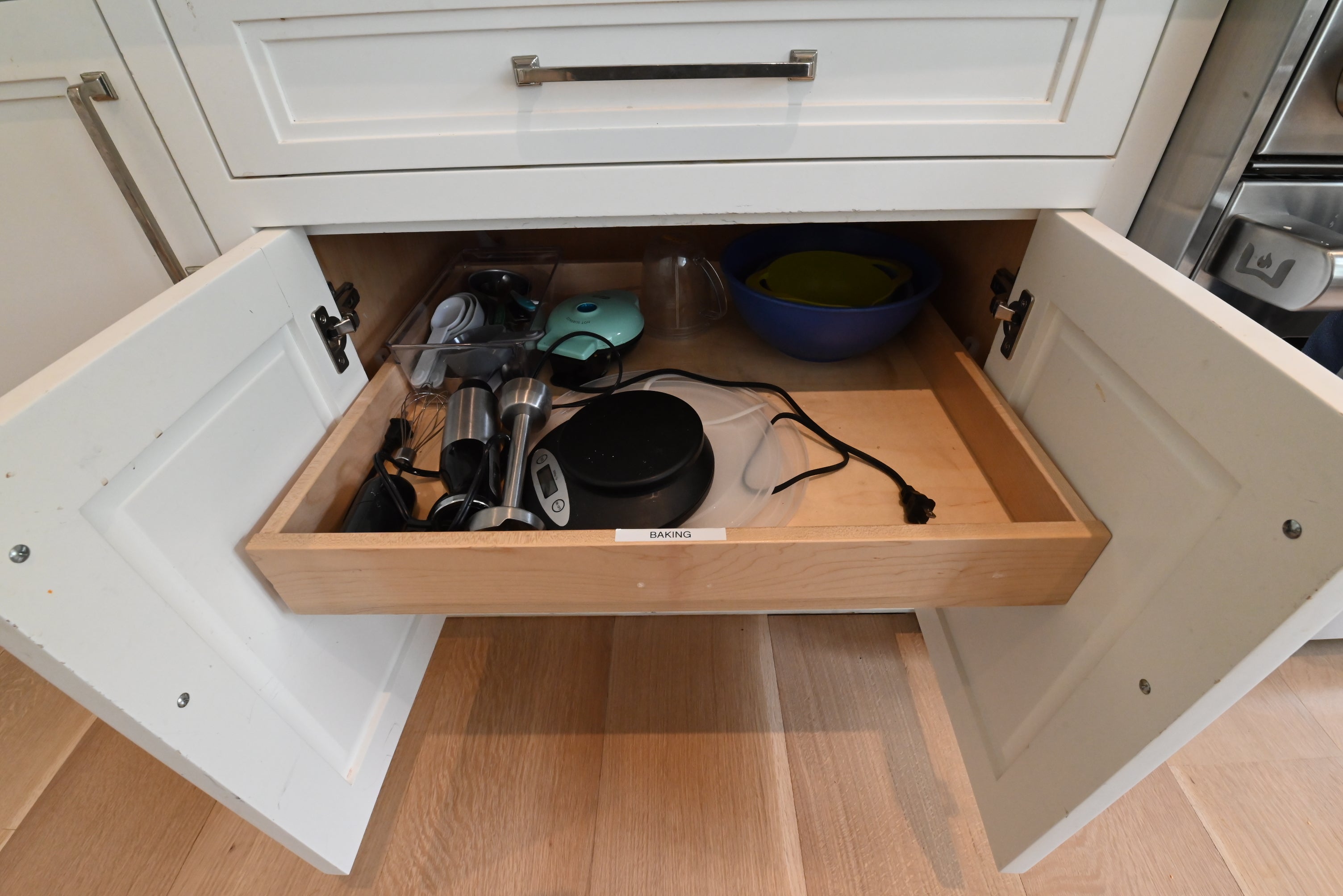 "The Abercorn" Transitional White Kitchen with Island & 48" Wolf Range