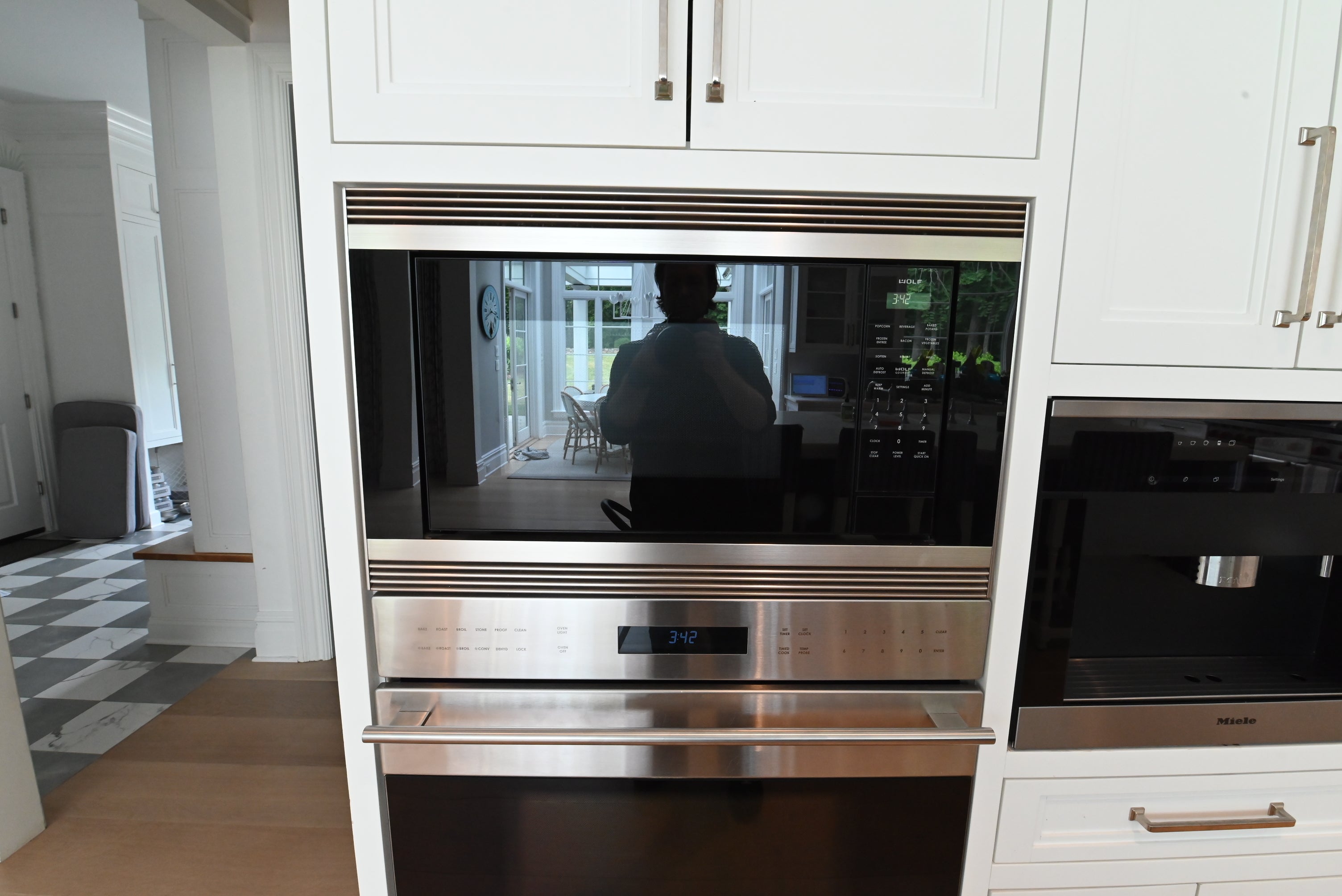 "The Abercorn" Transitional White Kitchen with Island & 48" Wolf Range