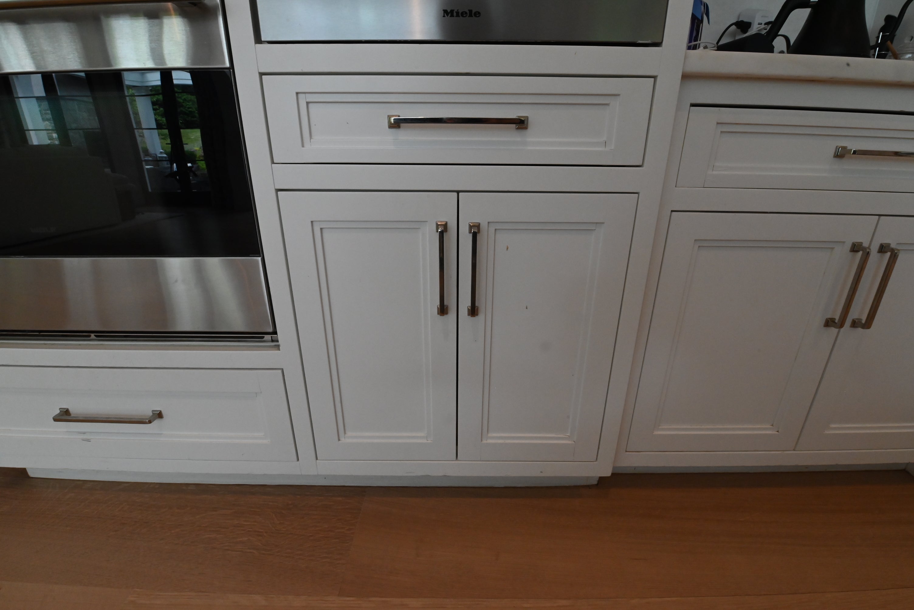 "The Abercorn" Transitional White Kitchen with Island & 48" Wolf Range