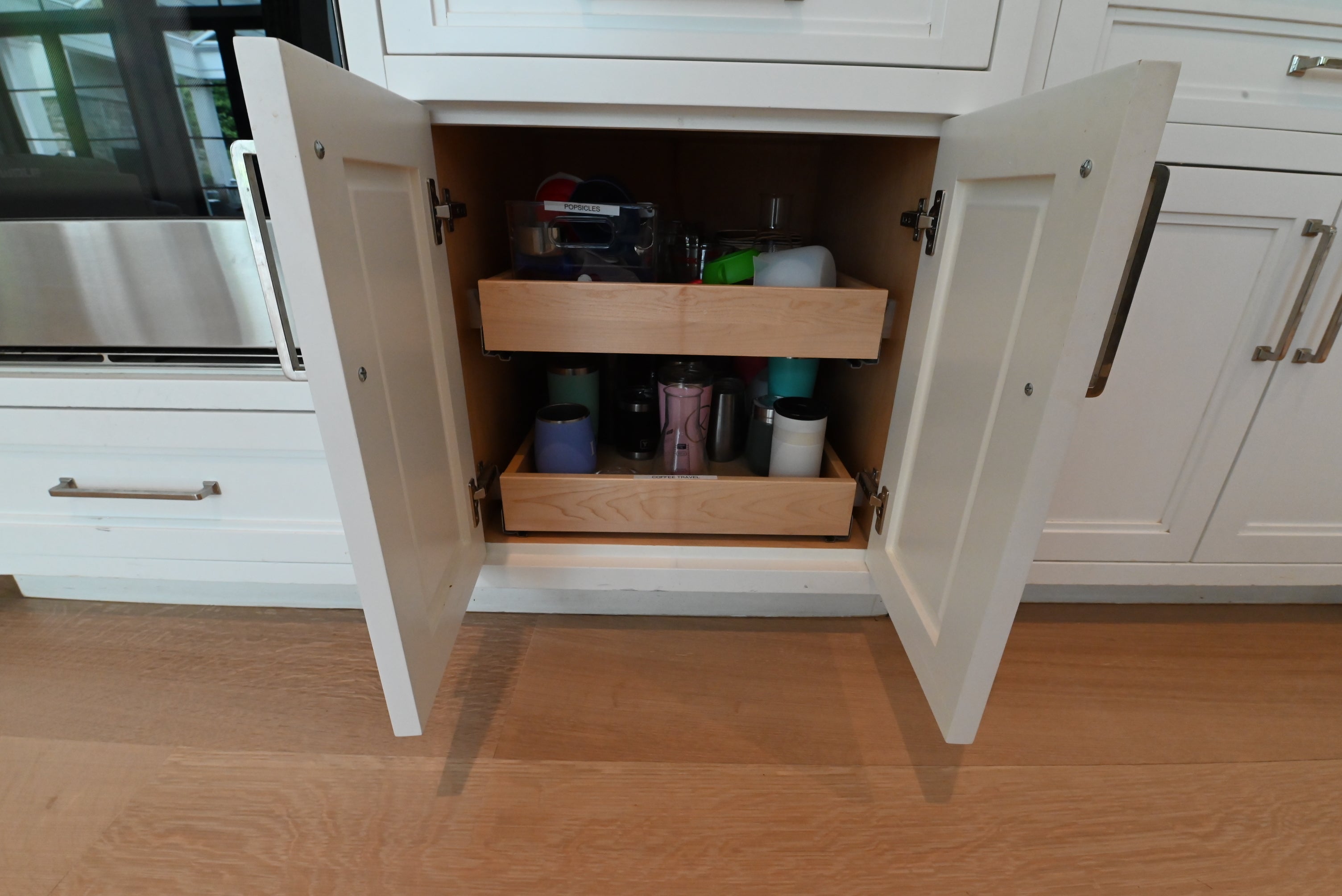 "The Abercorn" Transitional White Kitchen with Island & 48" Wolf Range