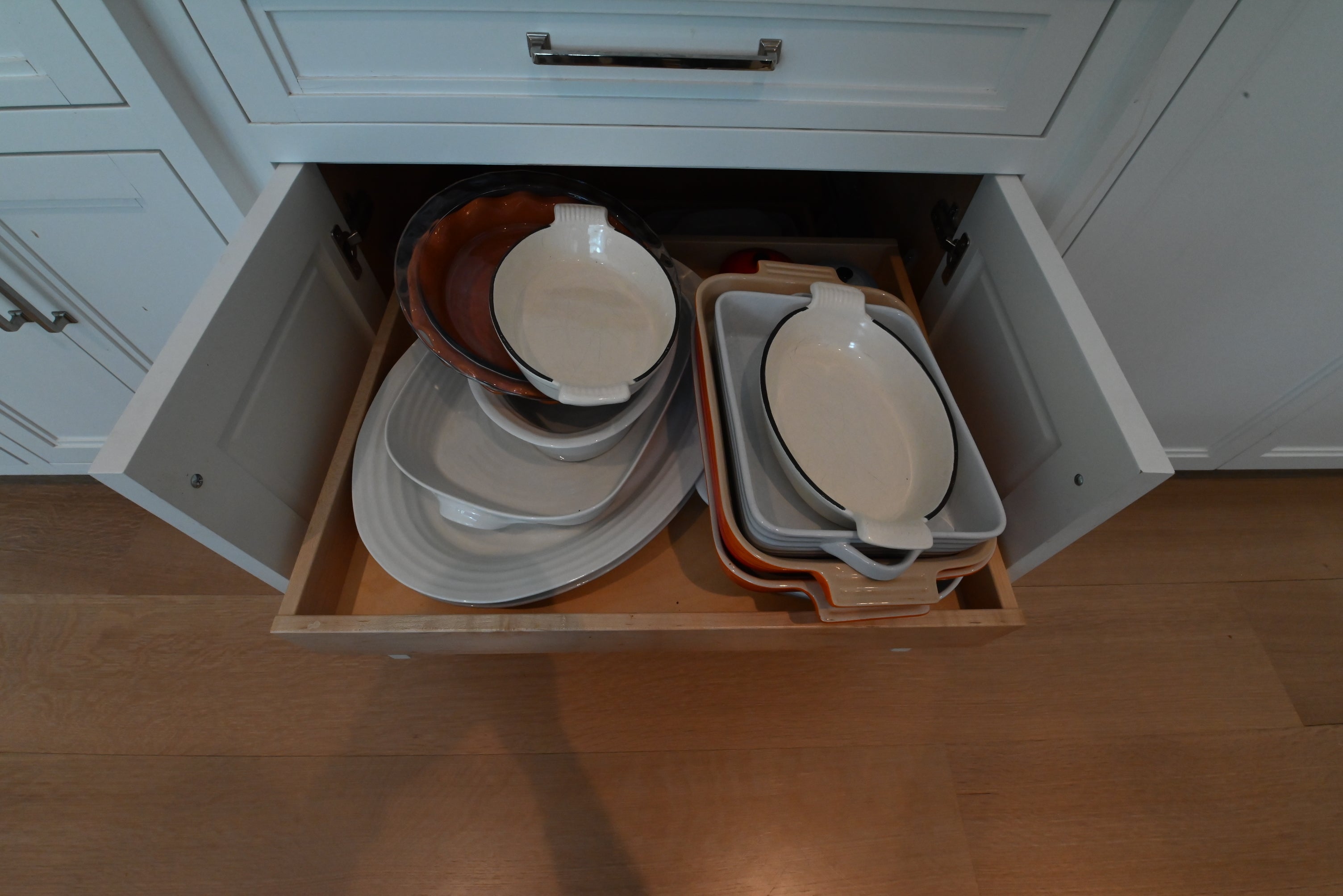 "The Abercorn" Transitional White Kitchen with Island & 48" Wolf Range