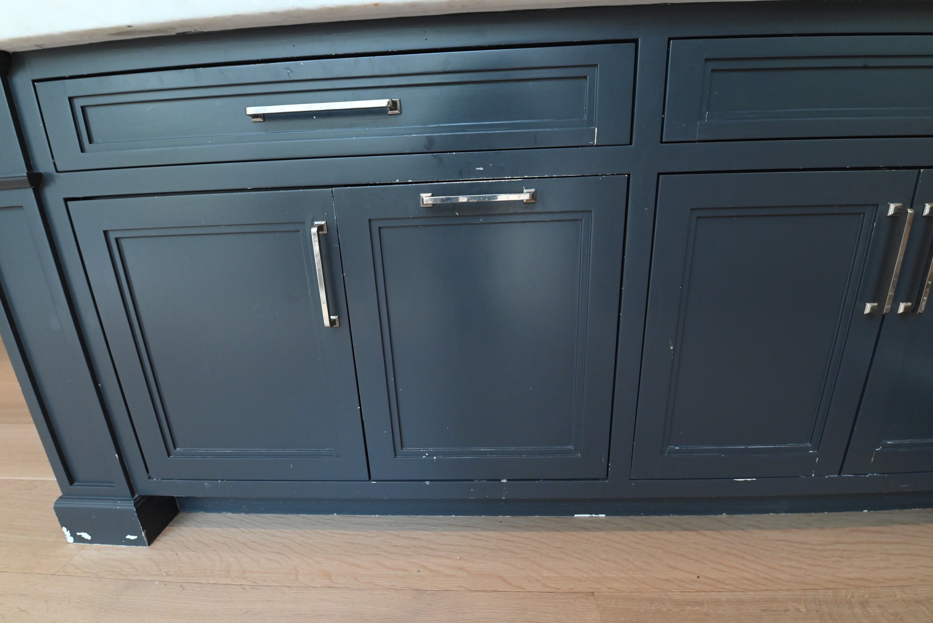 "The Abercorn" Transitional White Kitchen with Island & 48" Wolf Range