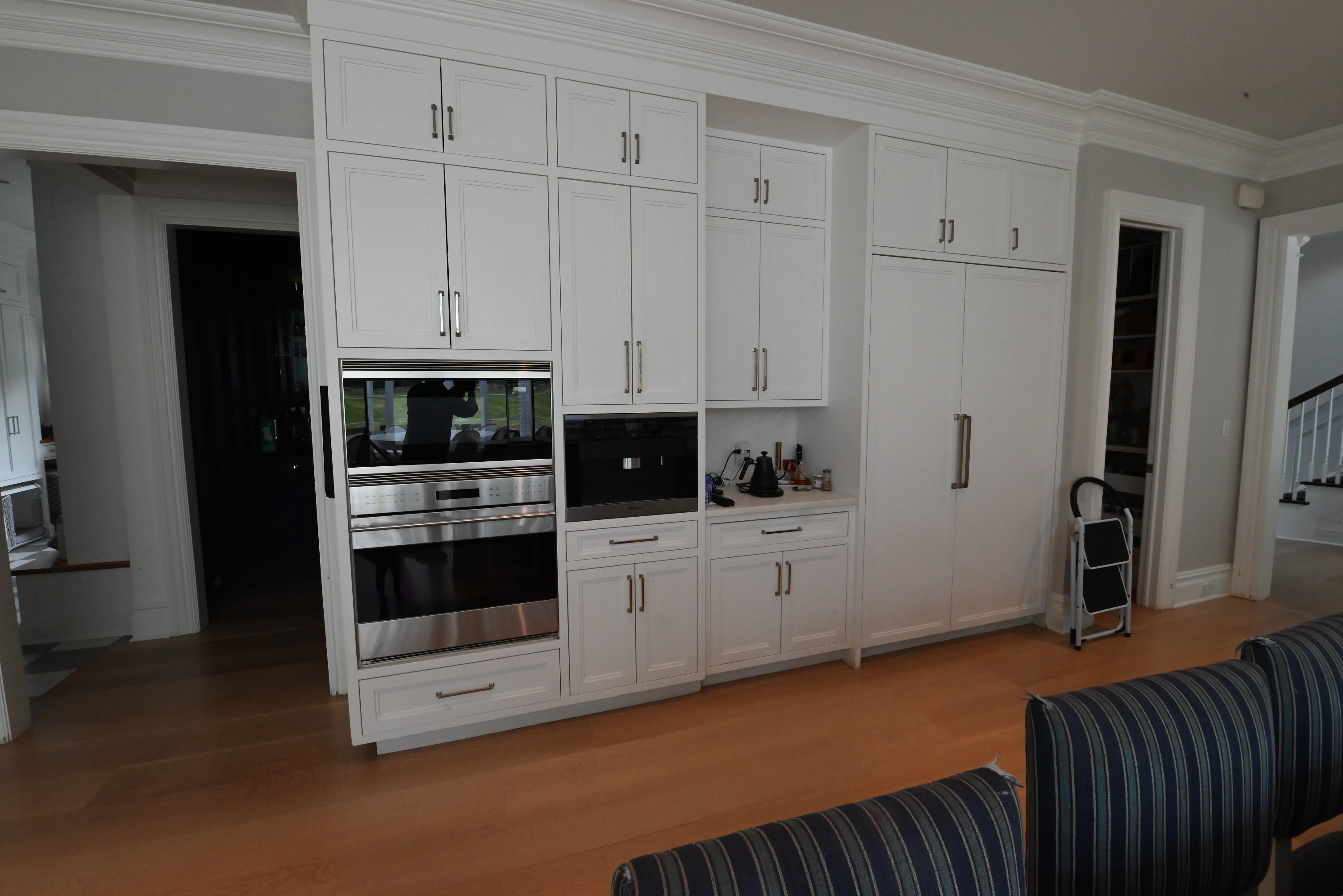 "The Abercorn" Transitional White Kitchen with Island & 48" Wolf Range