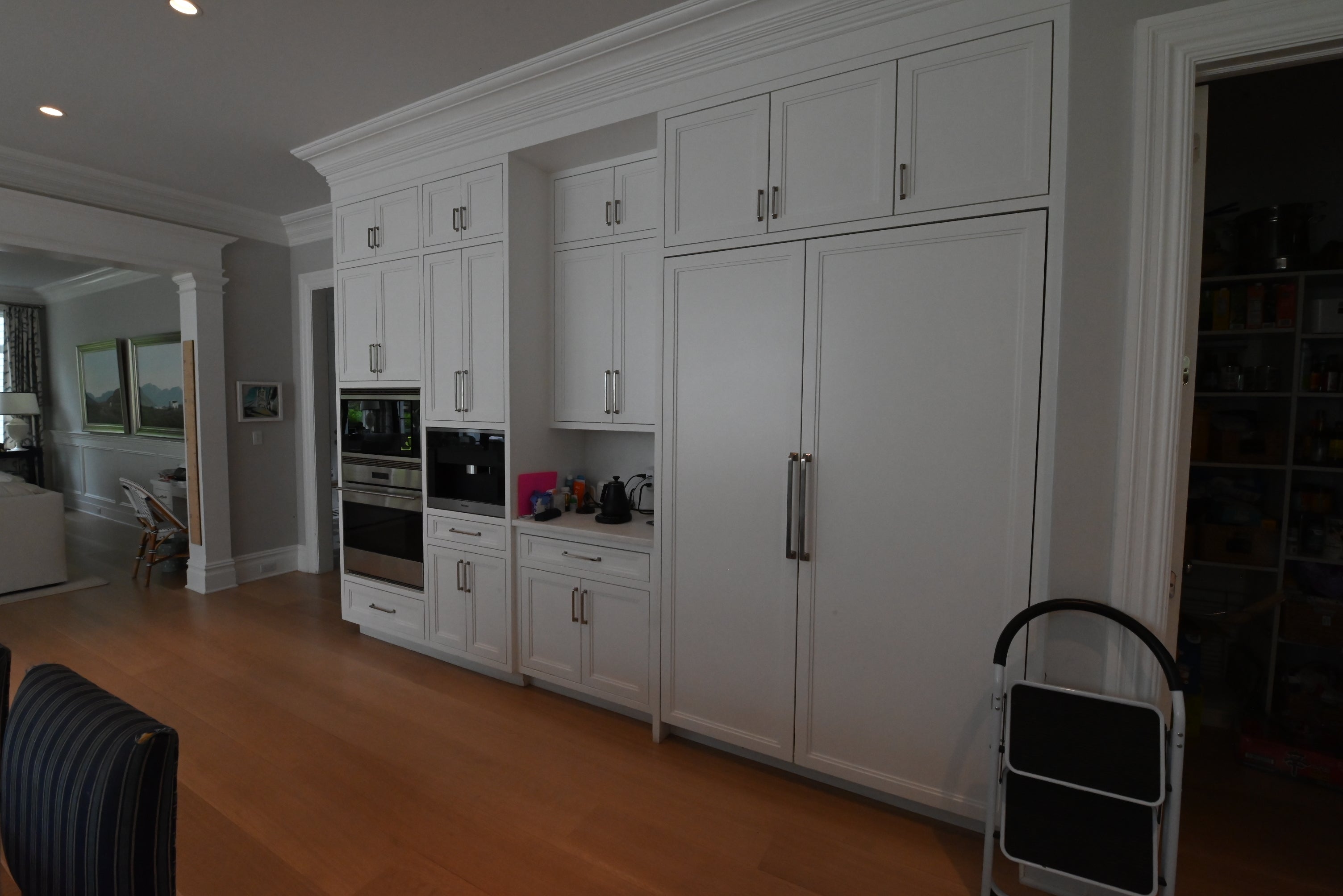"The Abercorn" Transitional White Kitchen with Island & 48" Wolf Range