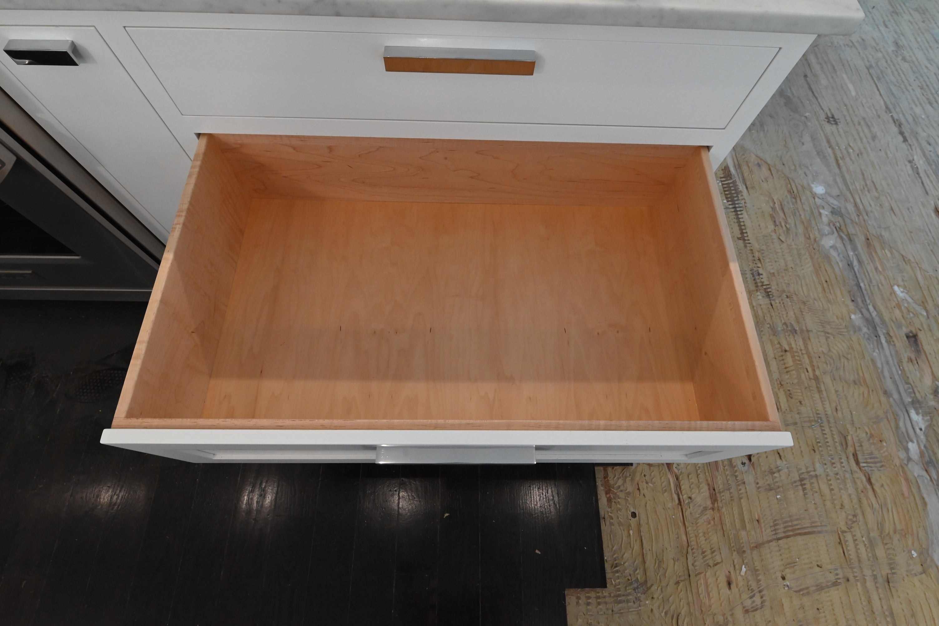 “The Pembroke” Transitional White Kitchen with Island, Wolf & Sub-Zero Appliances