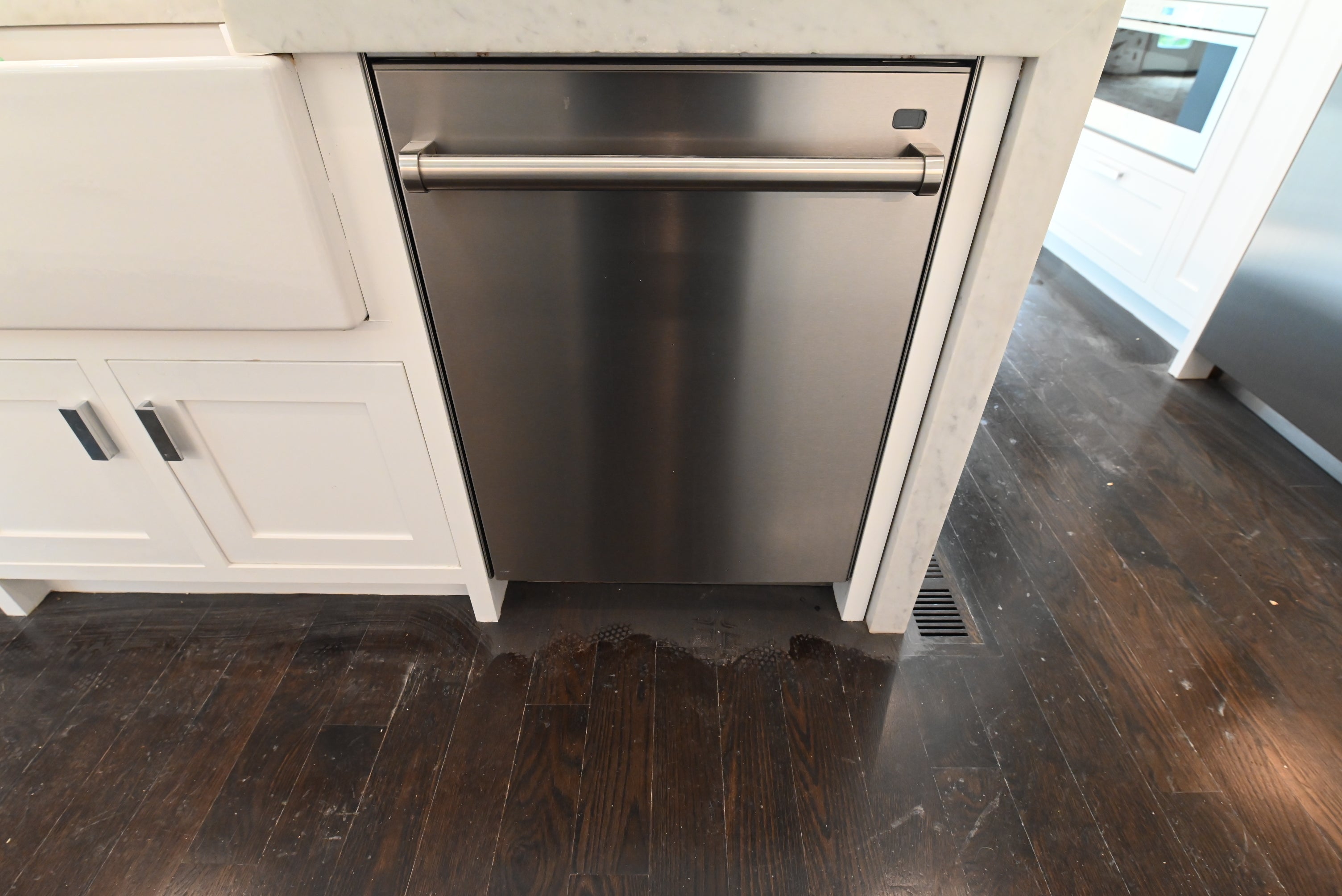 “The Pembroke” Transitional White Kitchen with Island, Wolf & Sub-Zero Appliances