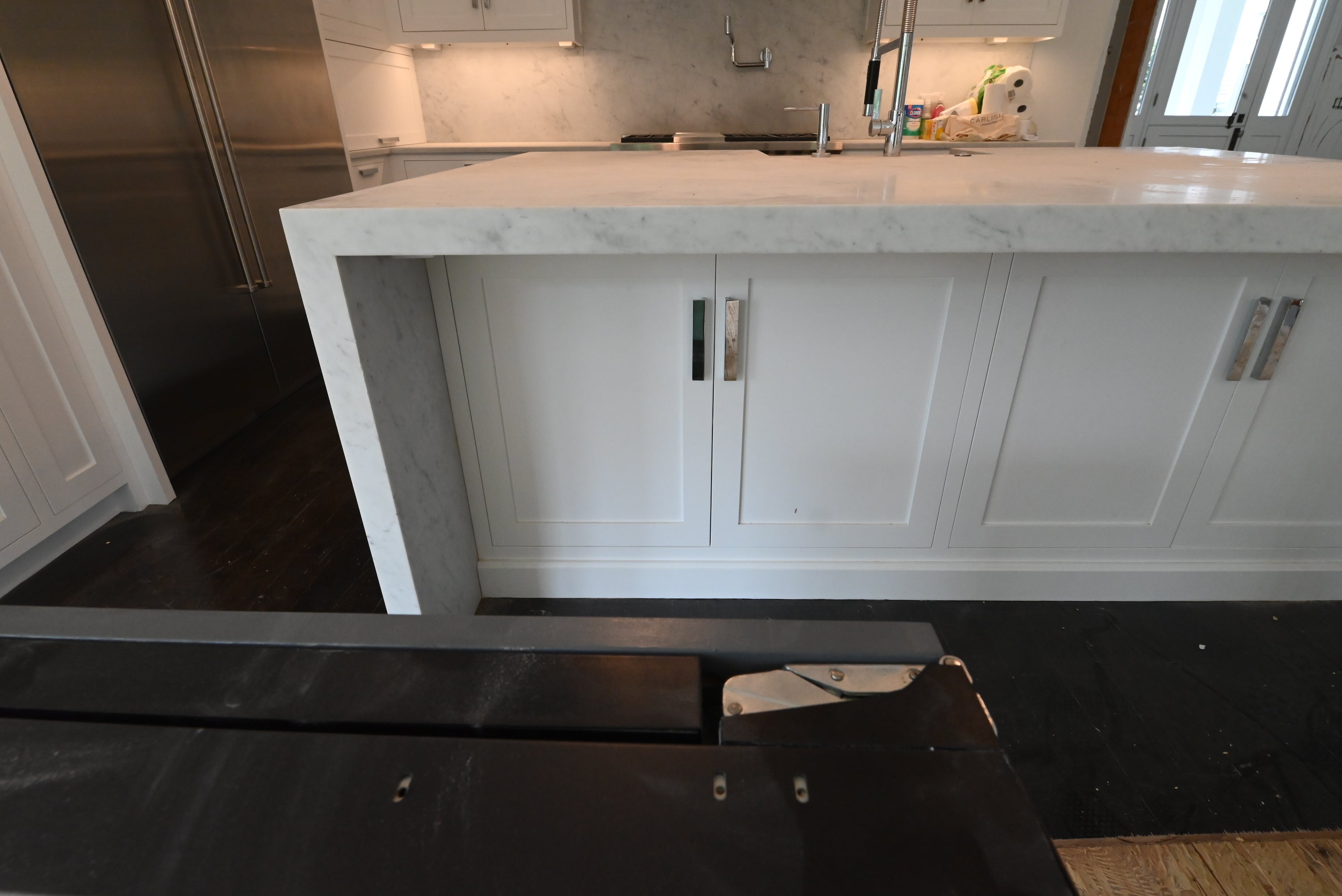 “The Pembroke” Transitional White Kitchen with Island, Wolf & Sub-Zero Appliances