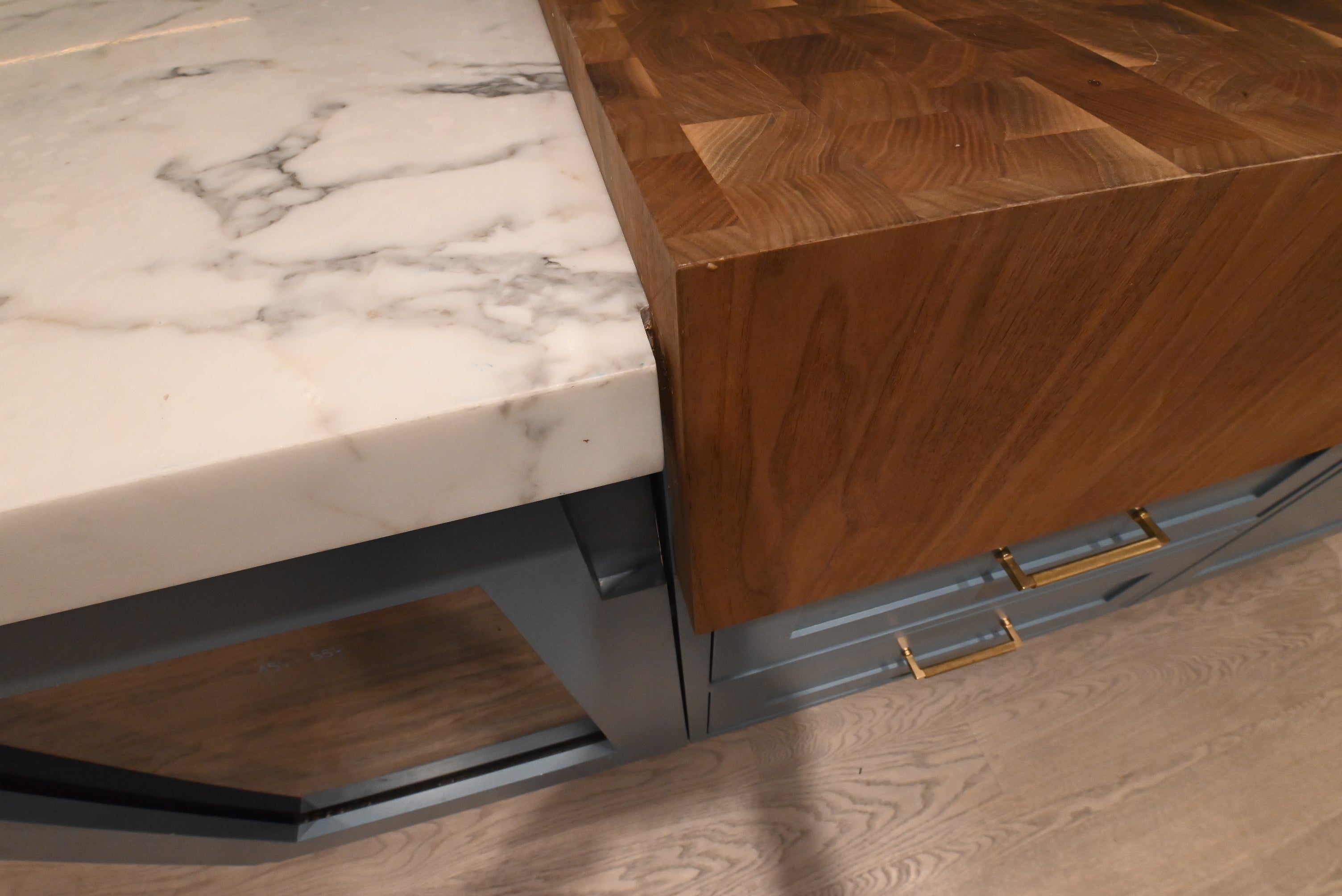 "The Windermere" Transitional White Kitchen with Island & Sub-Zero 648PROG