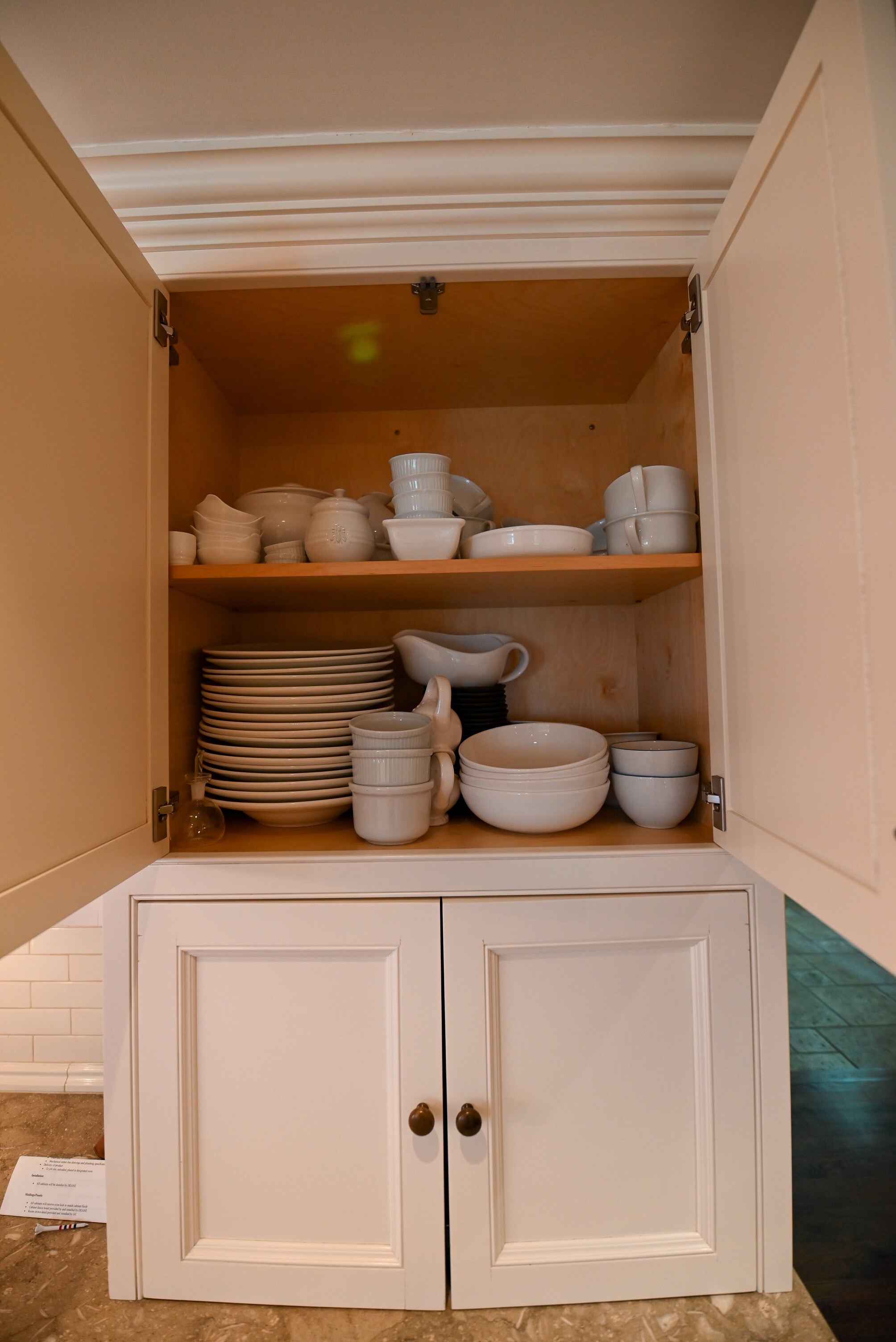 "The Montclair" Transitional White Kitchen with Island & Wolf 48" Range