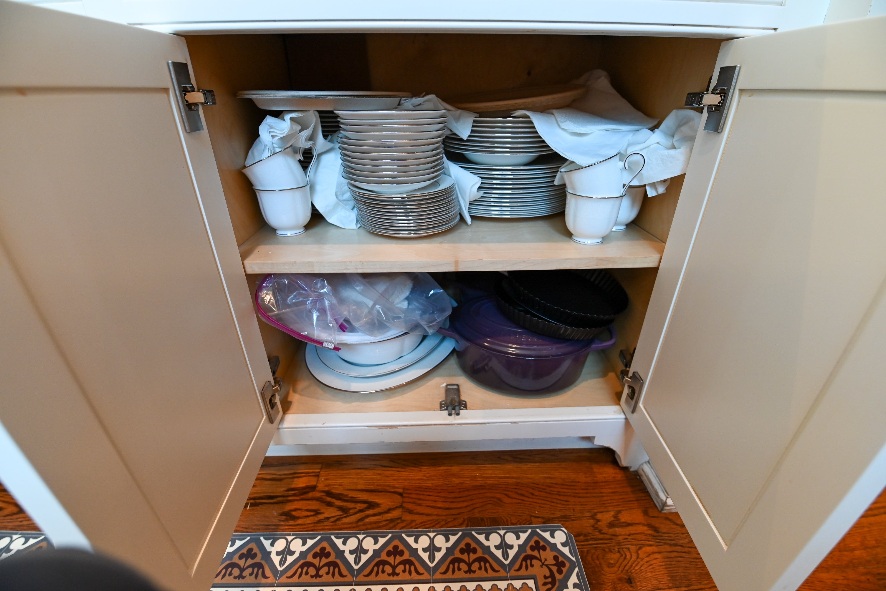 "The Montclair" Transitional White Kitchen with Island & Wolf 48" Range