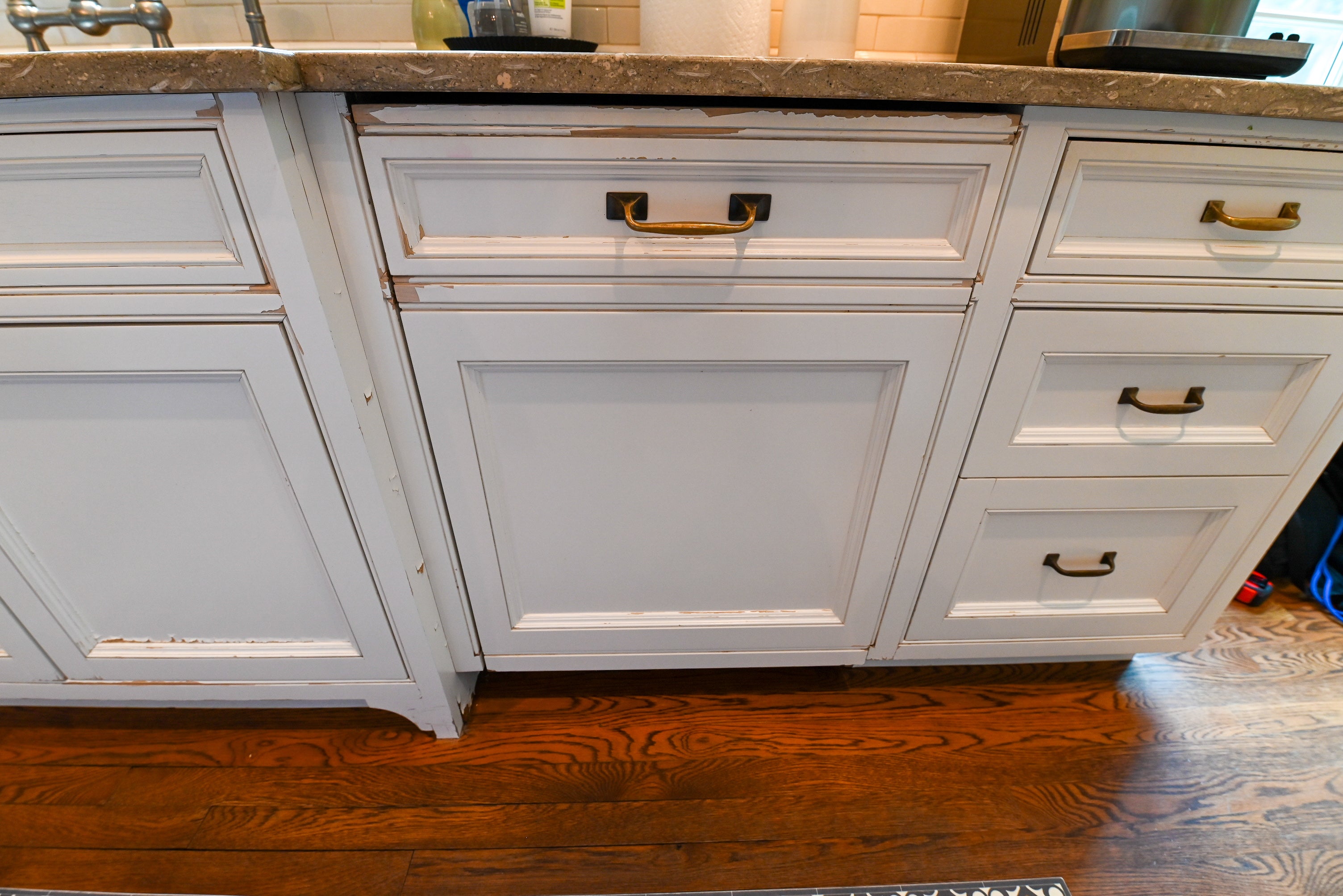 "The Montclair" Transitional White Kitchen with Island & Wolf 48" Range