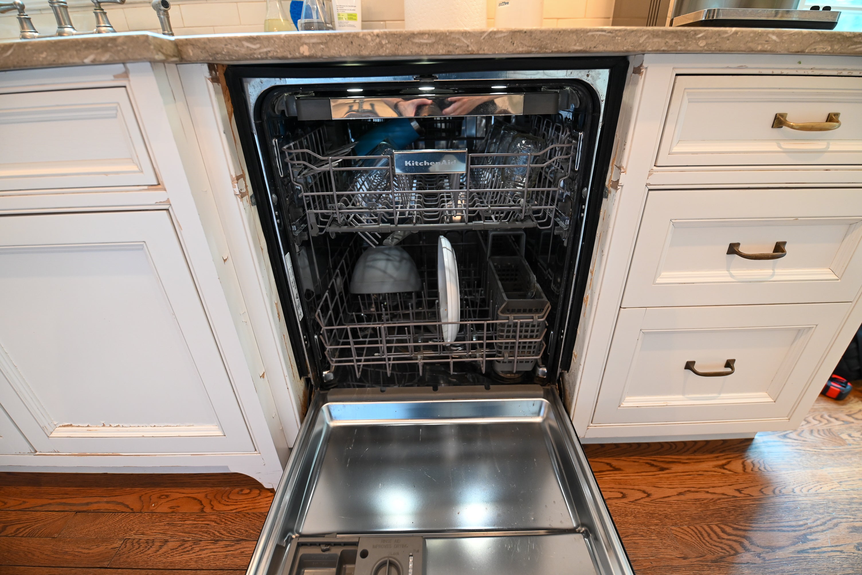 "The Montclair" Transitional White Kitchen with Island & Wolf 48" Range