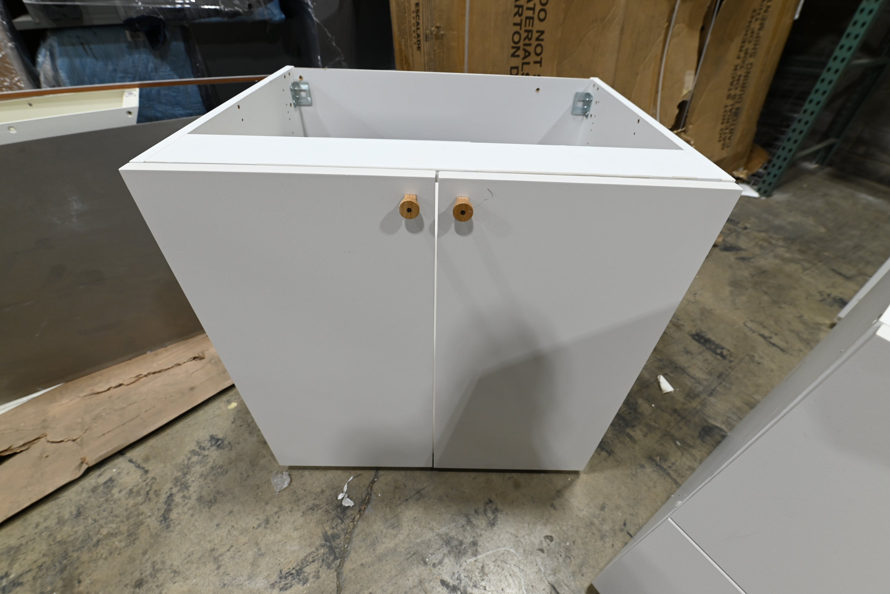 Reform Modern White Partial Kitchen Cabinets with Marble Countertop, Sink and Faucet