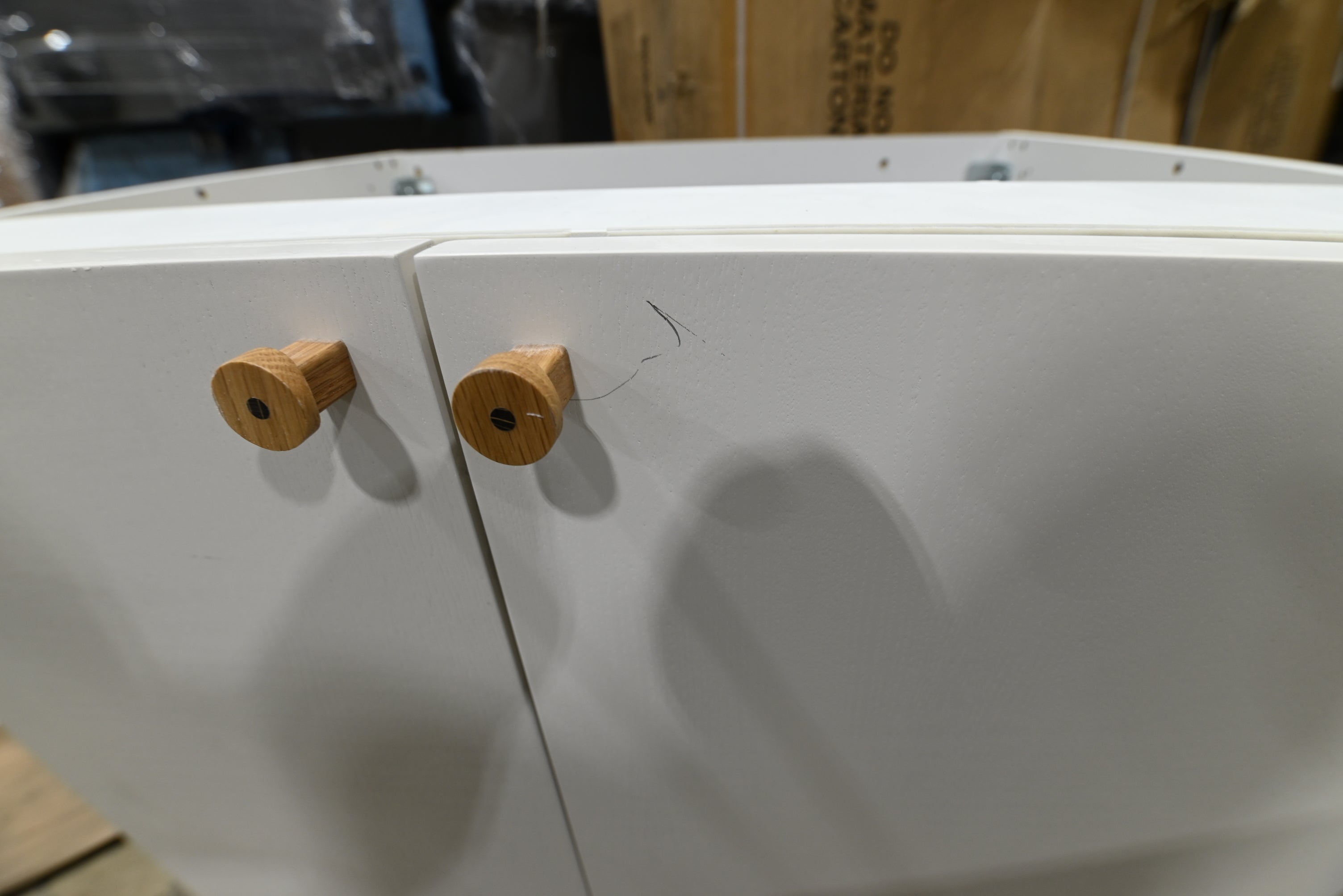 Reform Modern White Partial Kitchen Cabinets with Marble Countertop, Sink and Faucet