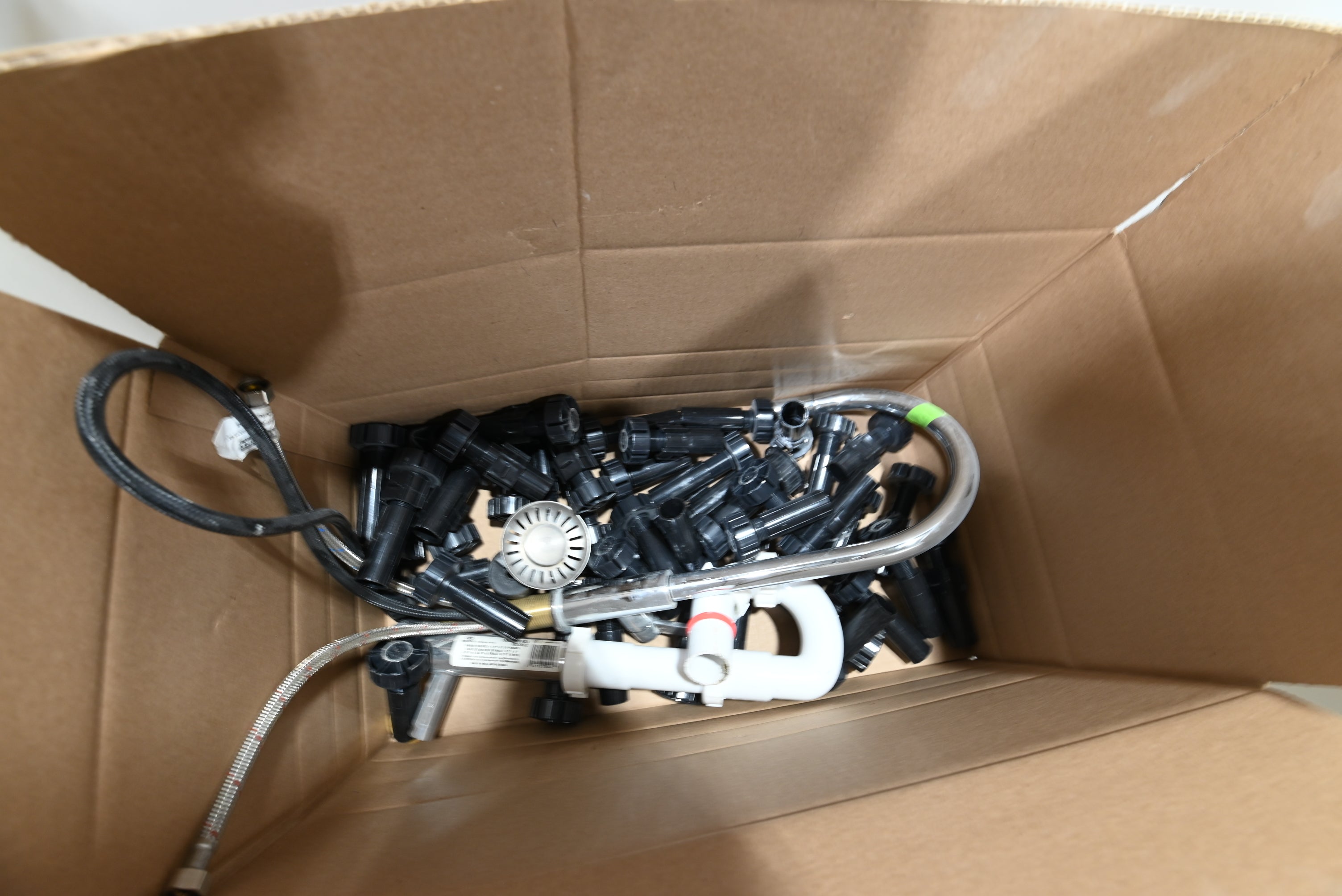 Reform Modern White Partial Kitchen Cabinets with Marble Countertop, Sink and Faucet