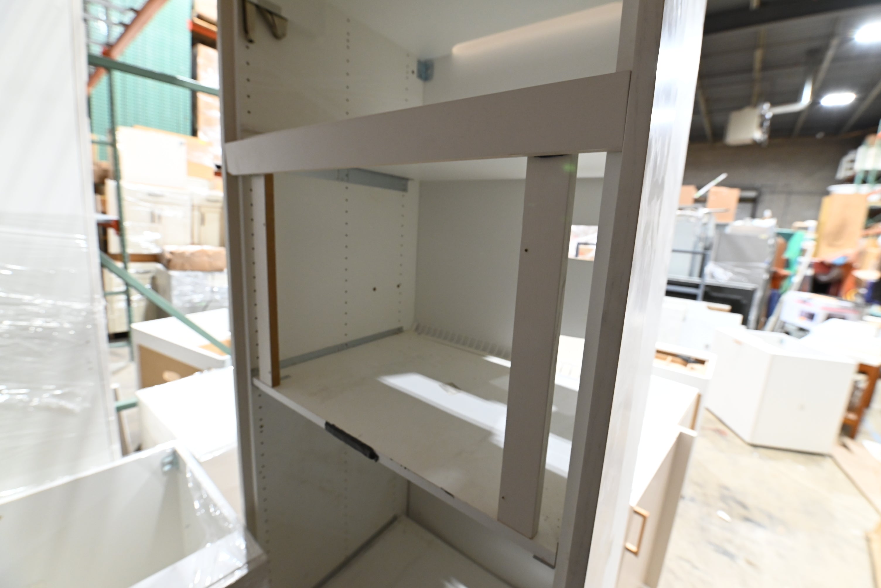 Reform Modern White Partial Kitchen Cabinets with Marble Countertop, Sink and Faucet