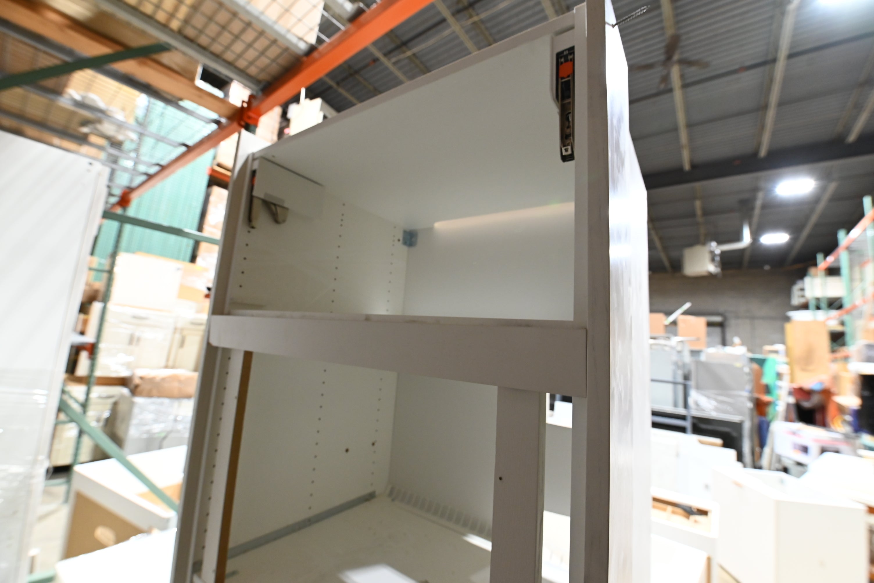 Reform Modern White Partial Kitchen Cabinets with Marble Countertop, Sink and Faucet