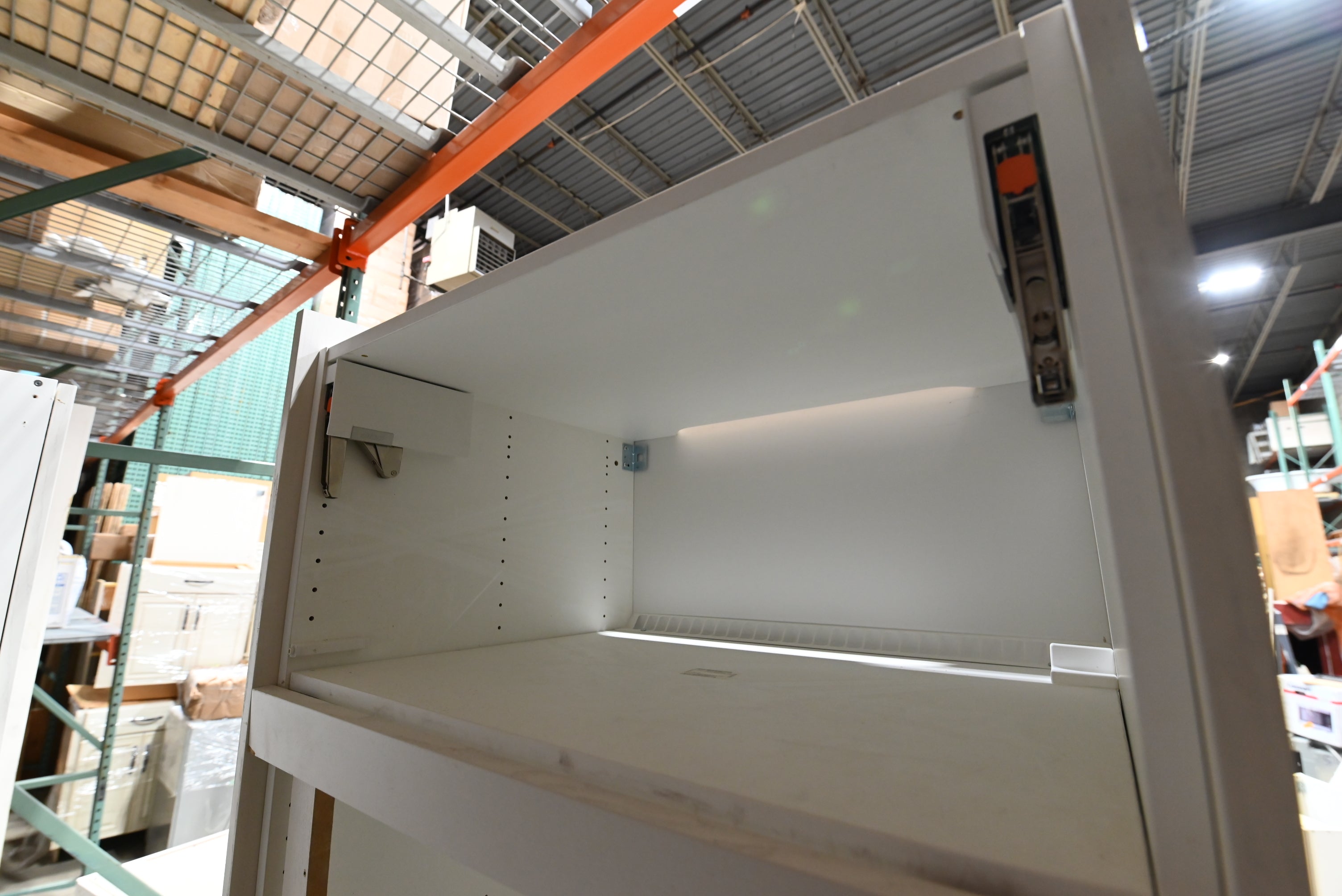 Reform Modern White Partial Kitchen Cabinets with Marble Countertop, Sink and Faucet