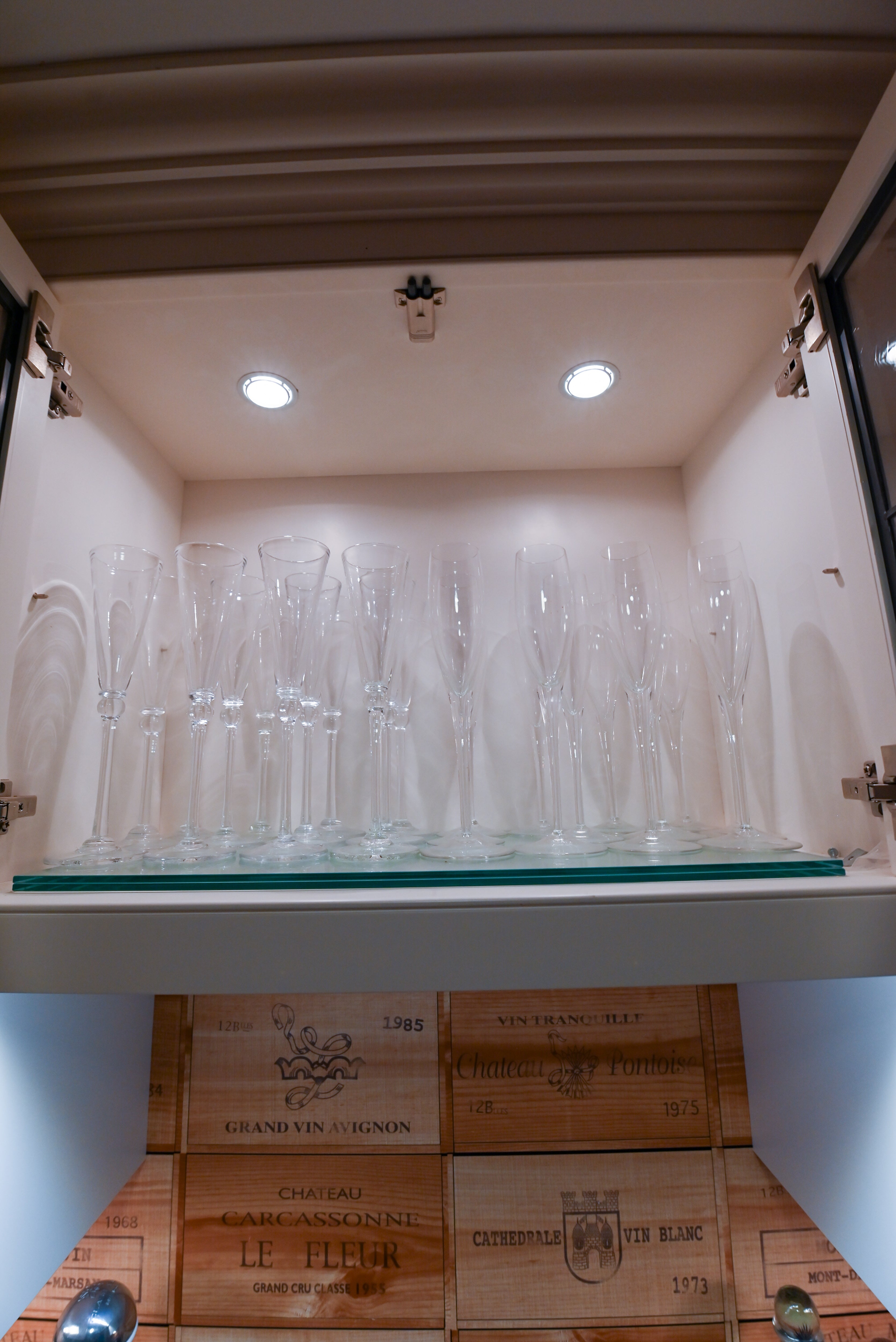 "The Montclair" Transitional White Wet Bar with Sub-Zero Refrigerator & Wine Cooler
