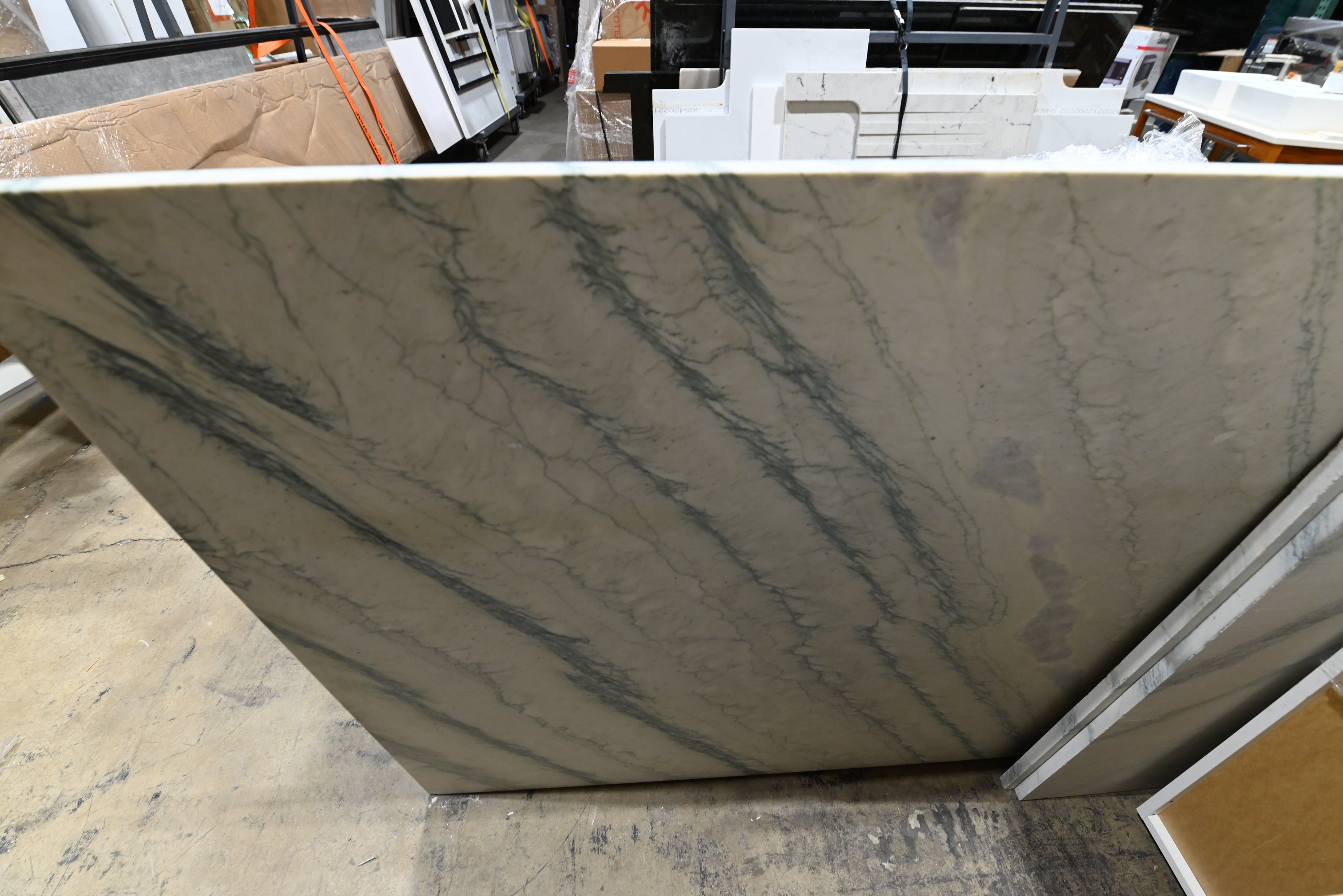 Reform Modern White Partial Kitchen Cabinets with Marble Countertop, Sink and Faucet