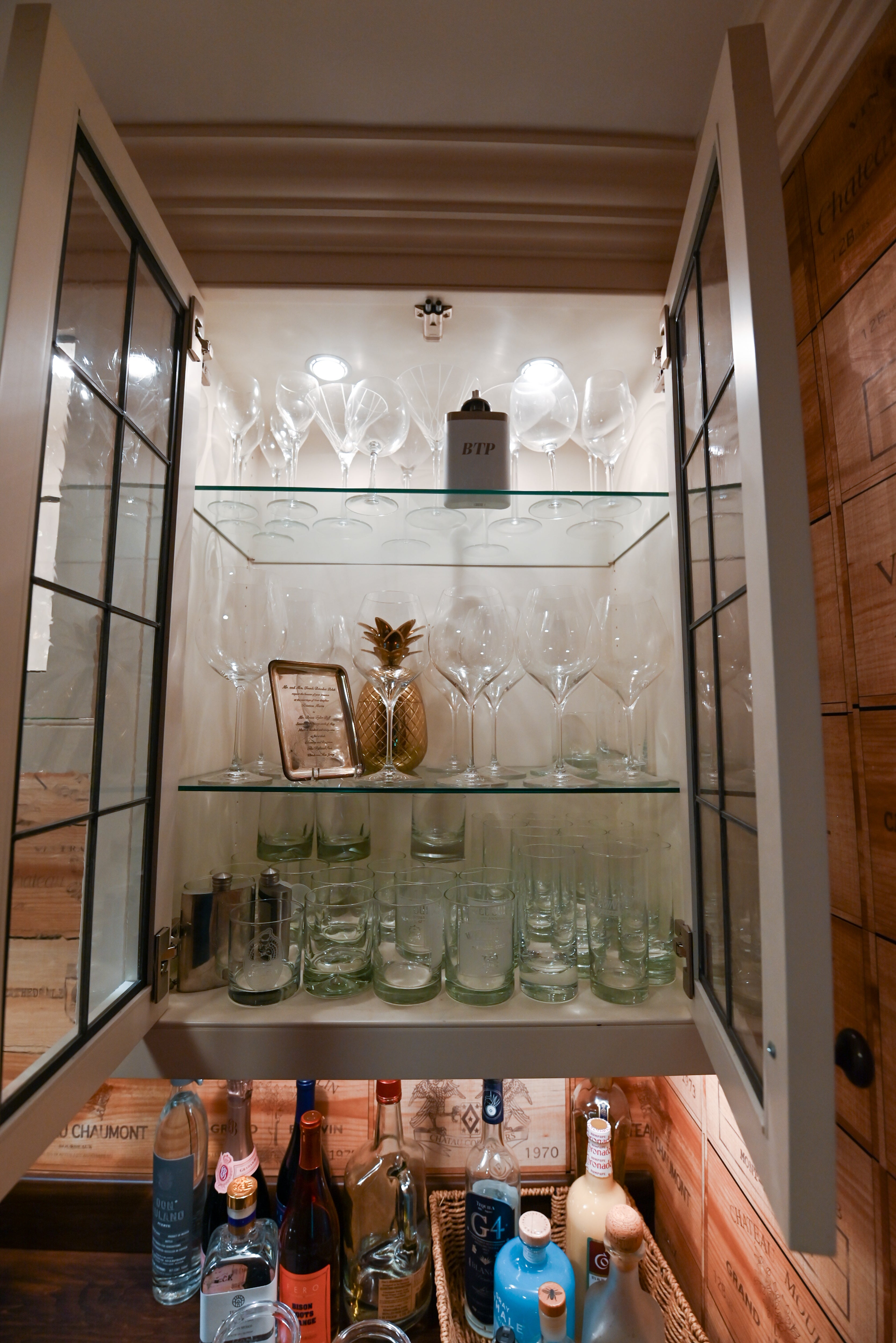 "The Montclair" Transitional White Wet Bar with Sub-Zero Refrigerator & Wine Cooler