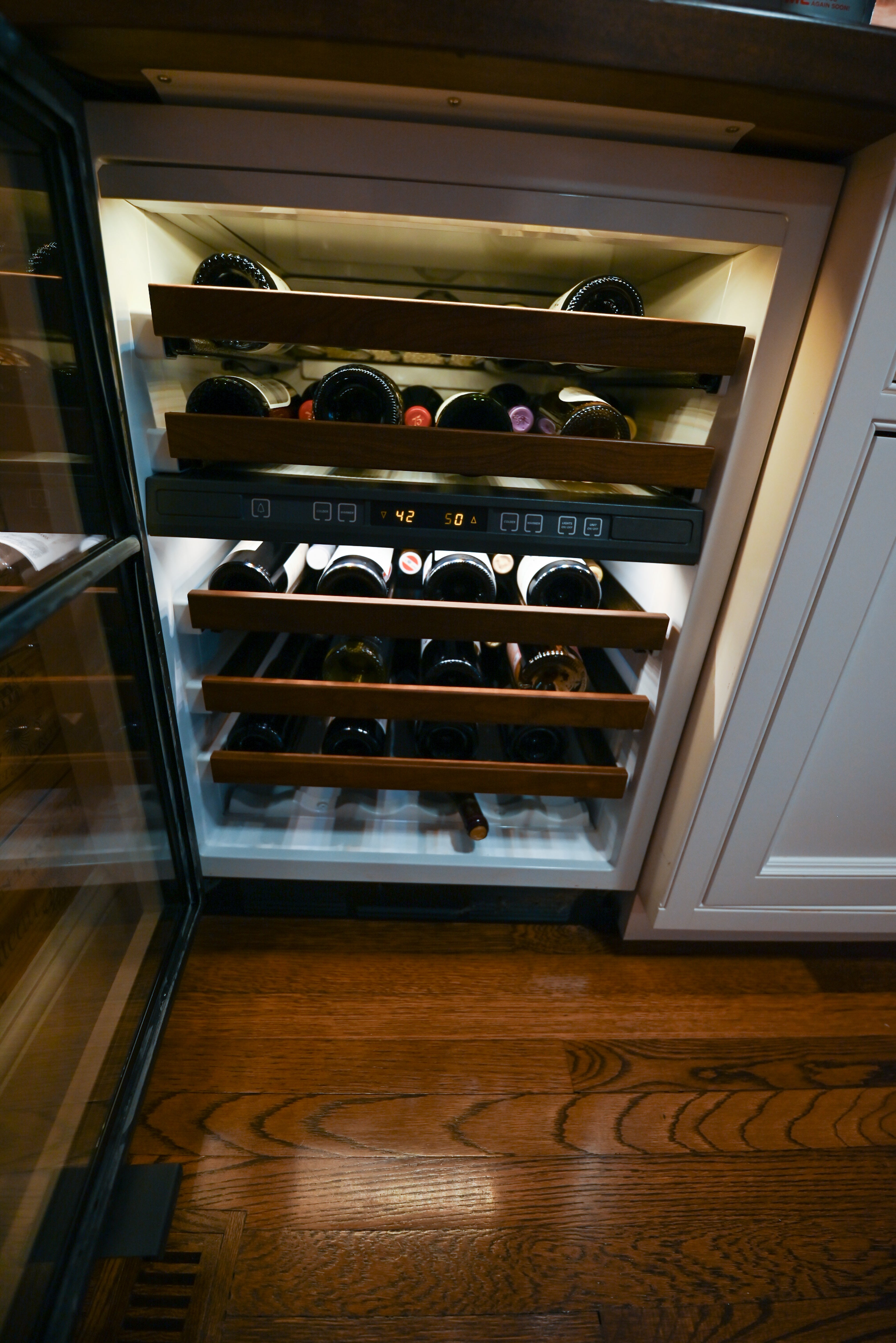 "The Montclair" Transitional White Wet Bar with Sub-Zero Refrigerator & Wine Cooler