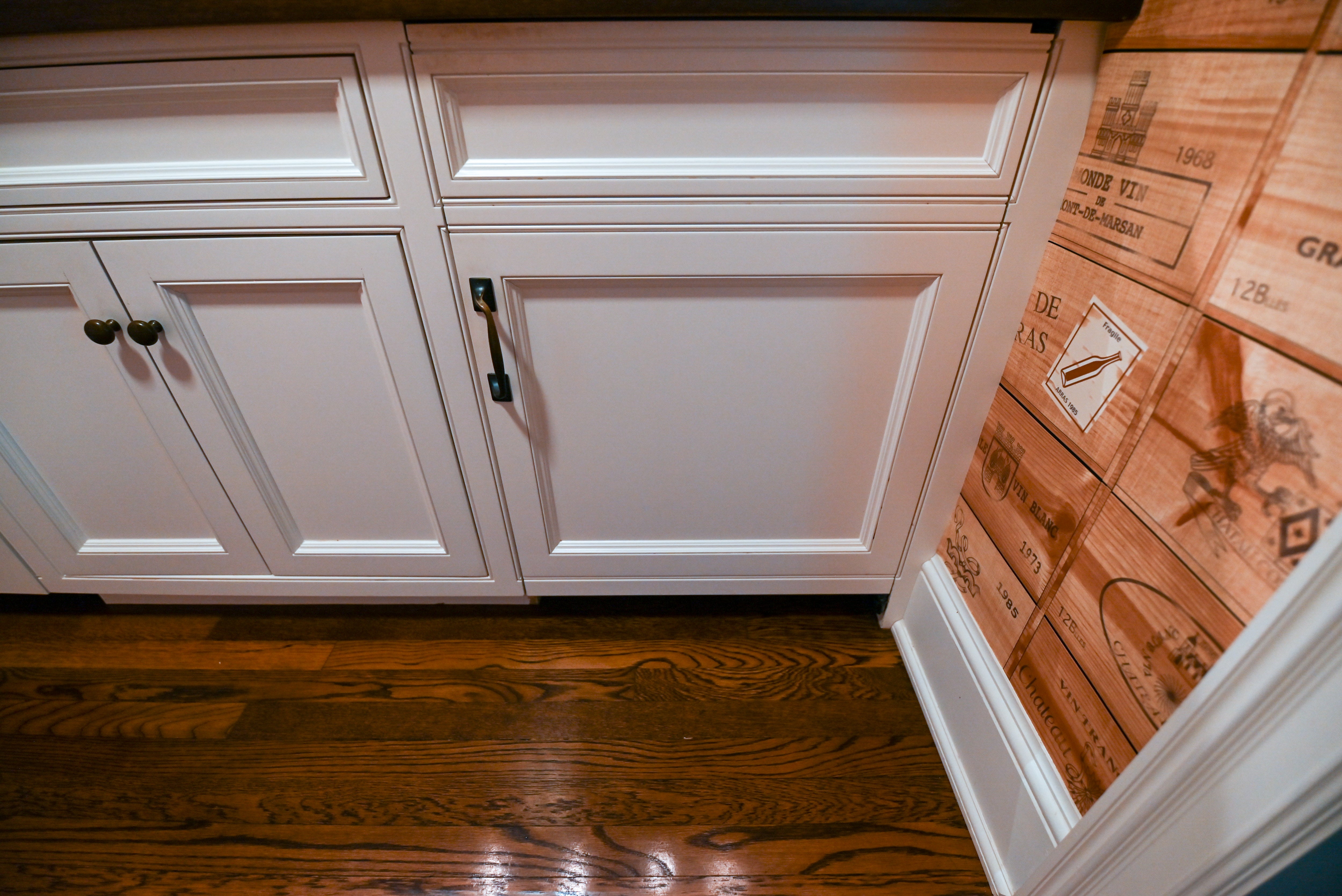 "The Montclair" Transitional White Wet Bar with Sub-Zero Refrigerator & Wine Cooler