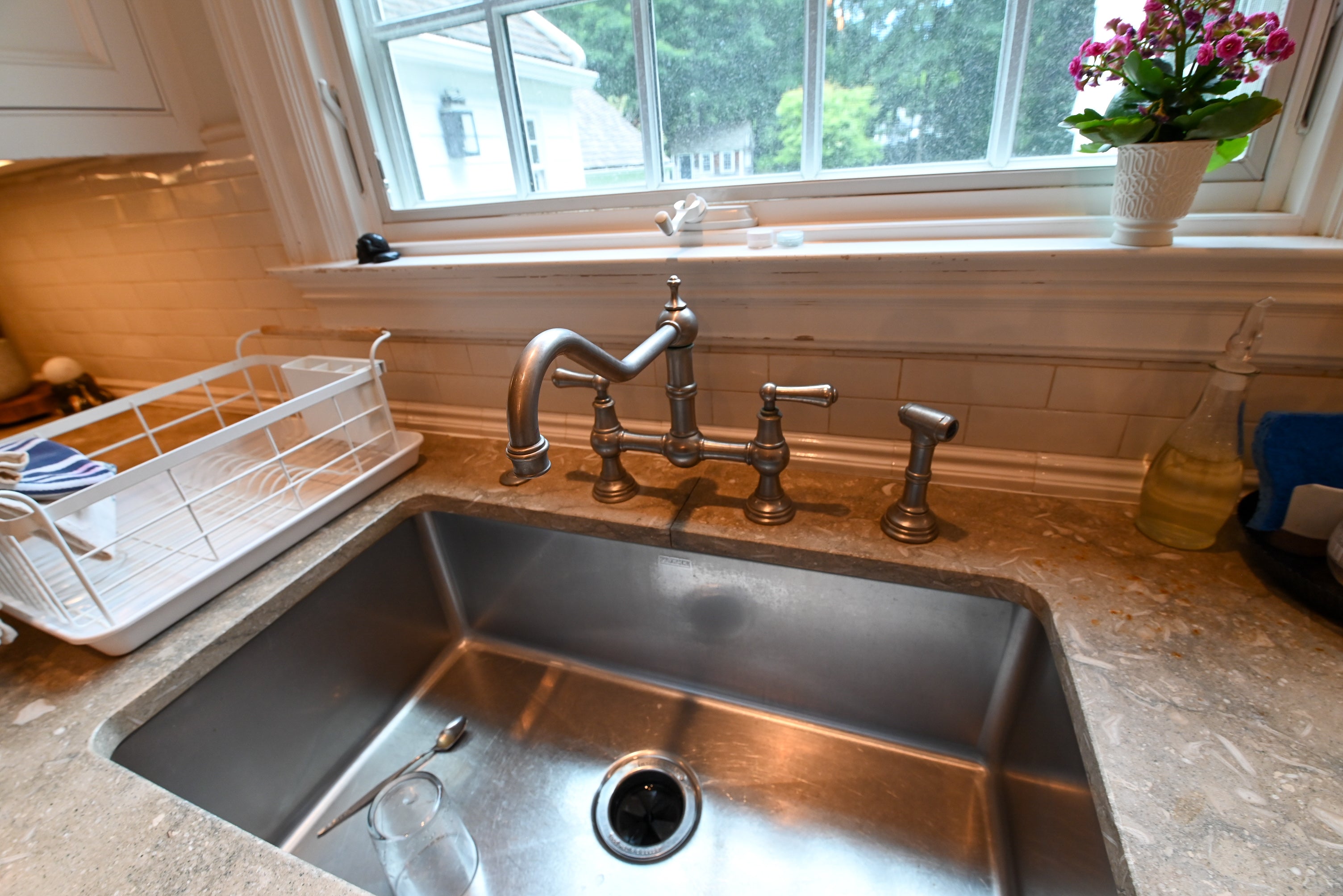 "The Montclair" Transitional White Kitchen with Island & Wolf 48" Range