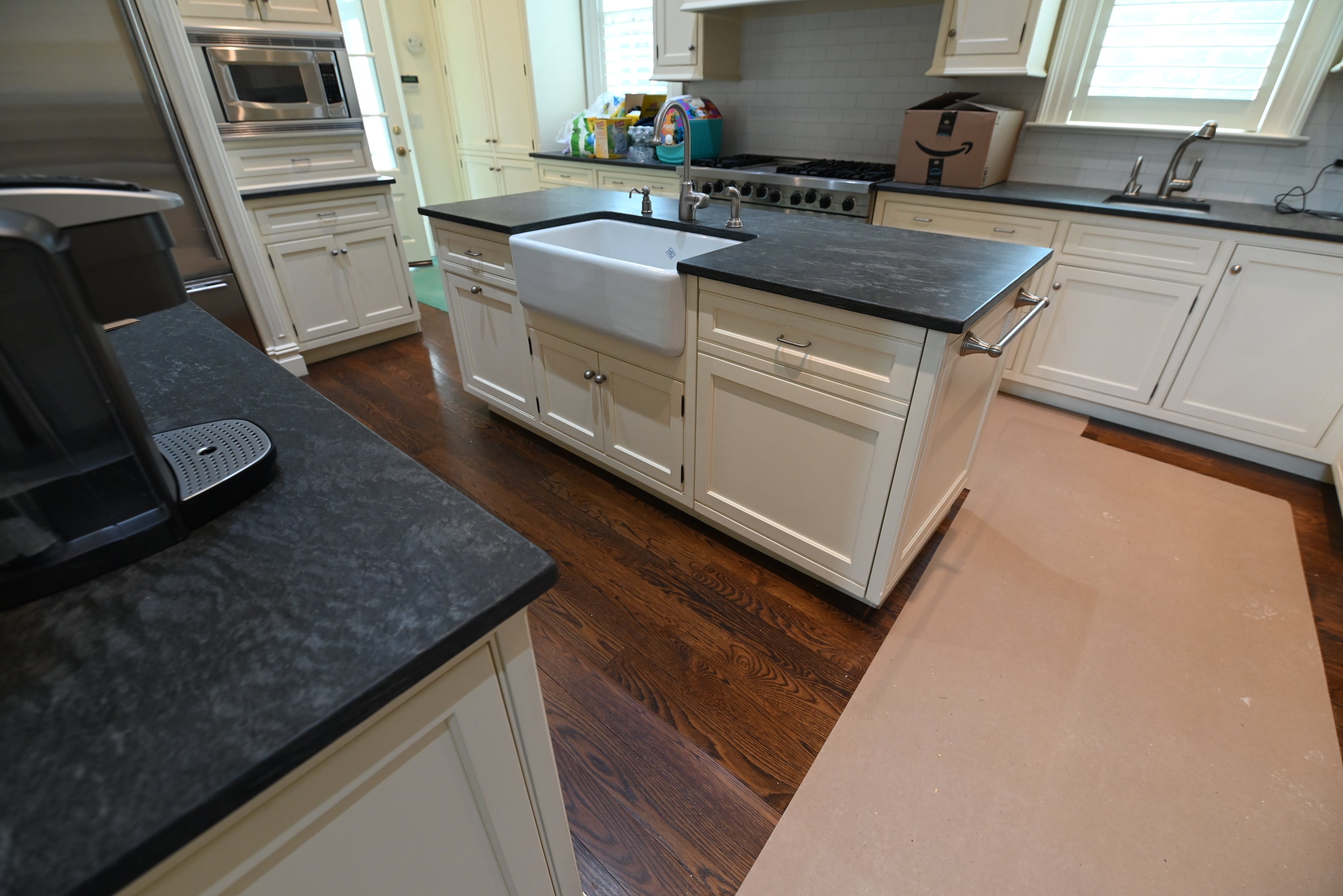 Premier Trade Group Light Cream Transitional Kitchen with Island & Viking 48" Range
