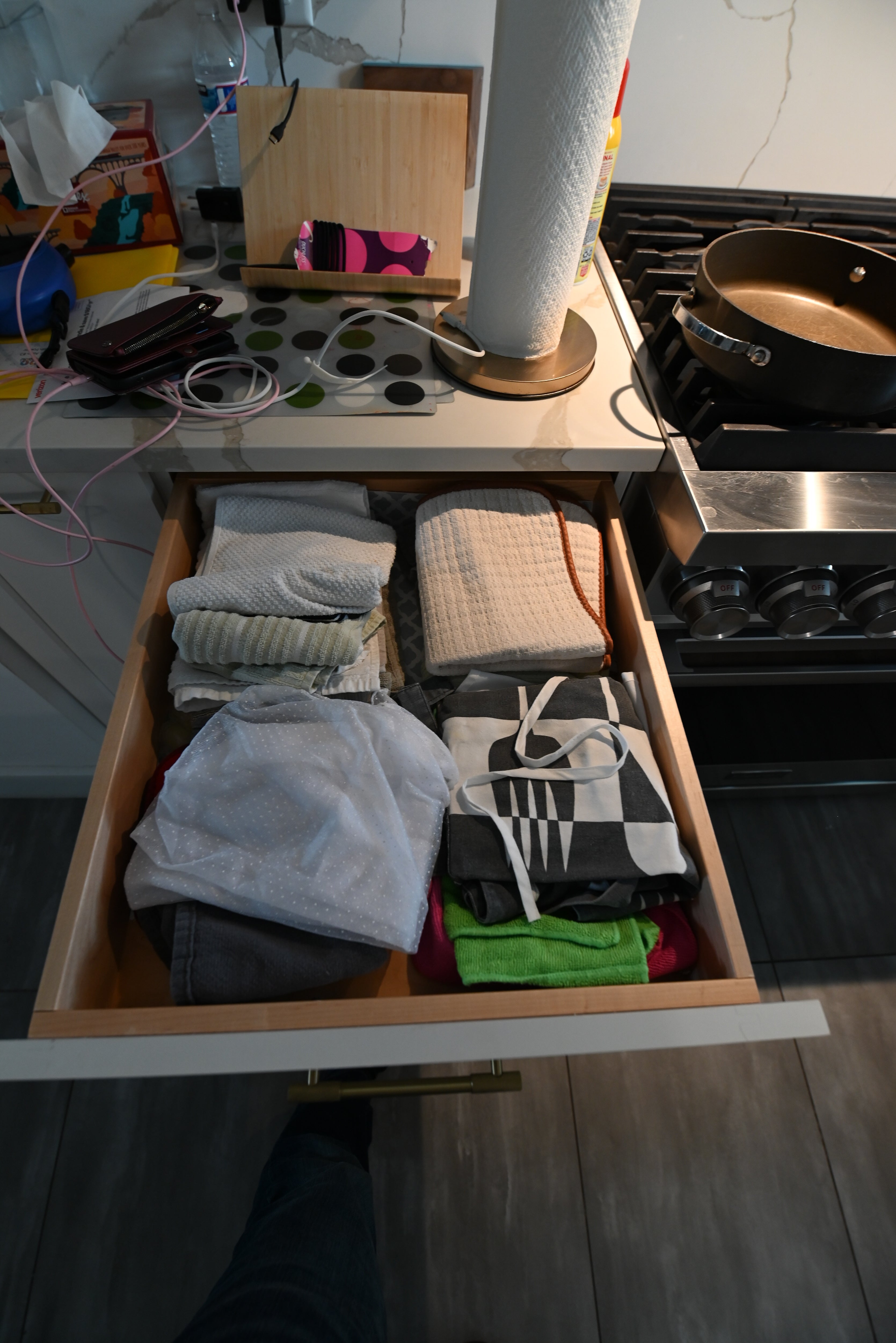 "The Lexington" Transitional White Kitchen with Black Island & Appliances