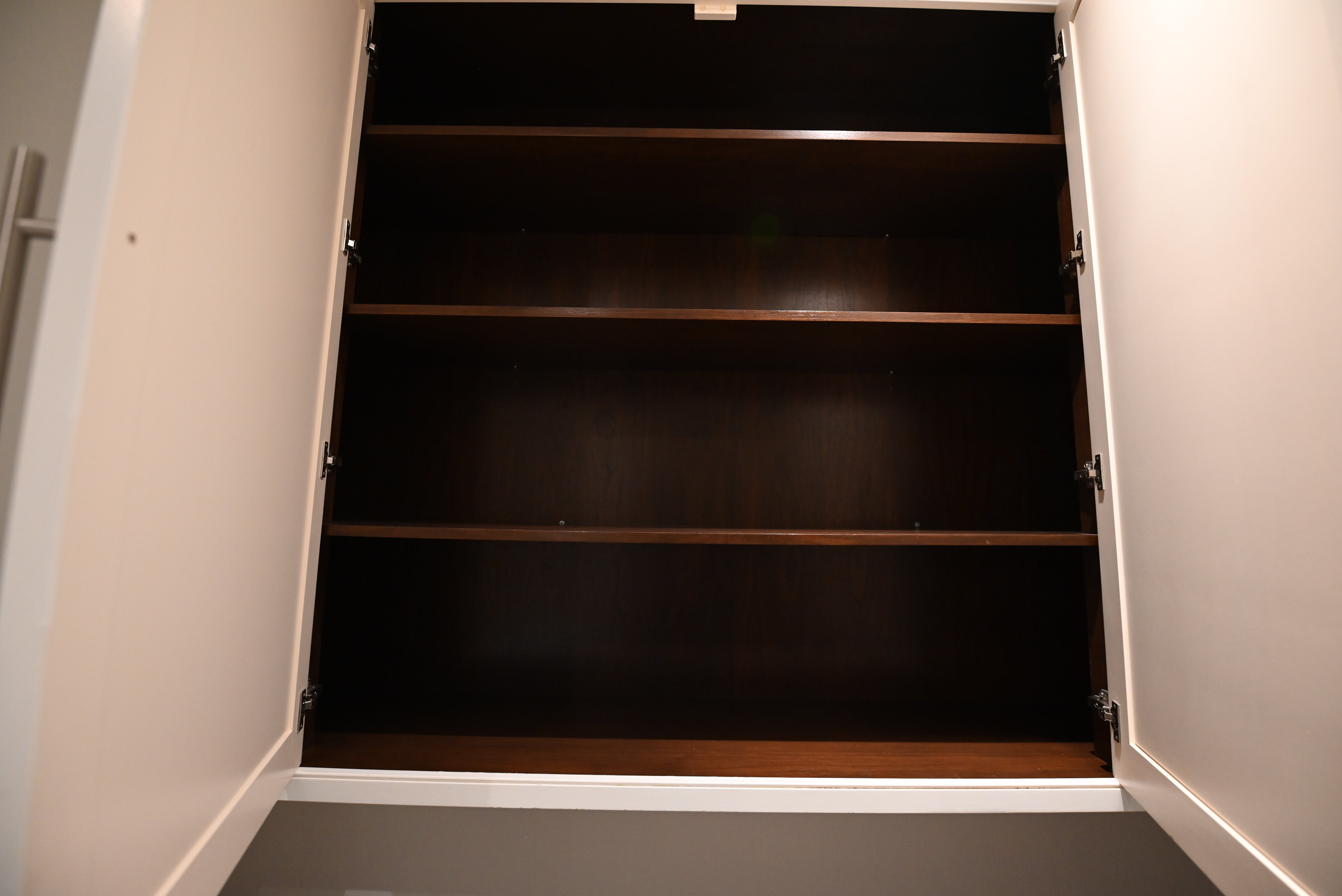 "The Dove" Transitional White Dove Pantry Cabinets