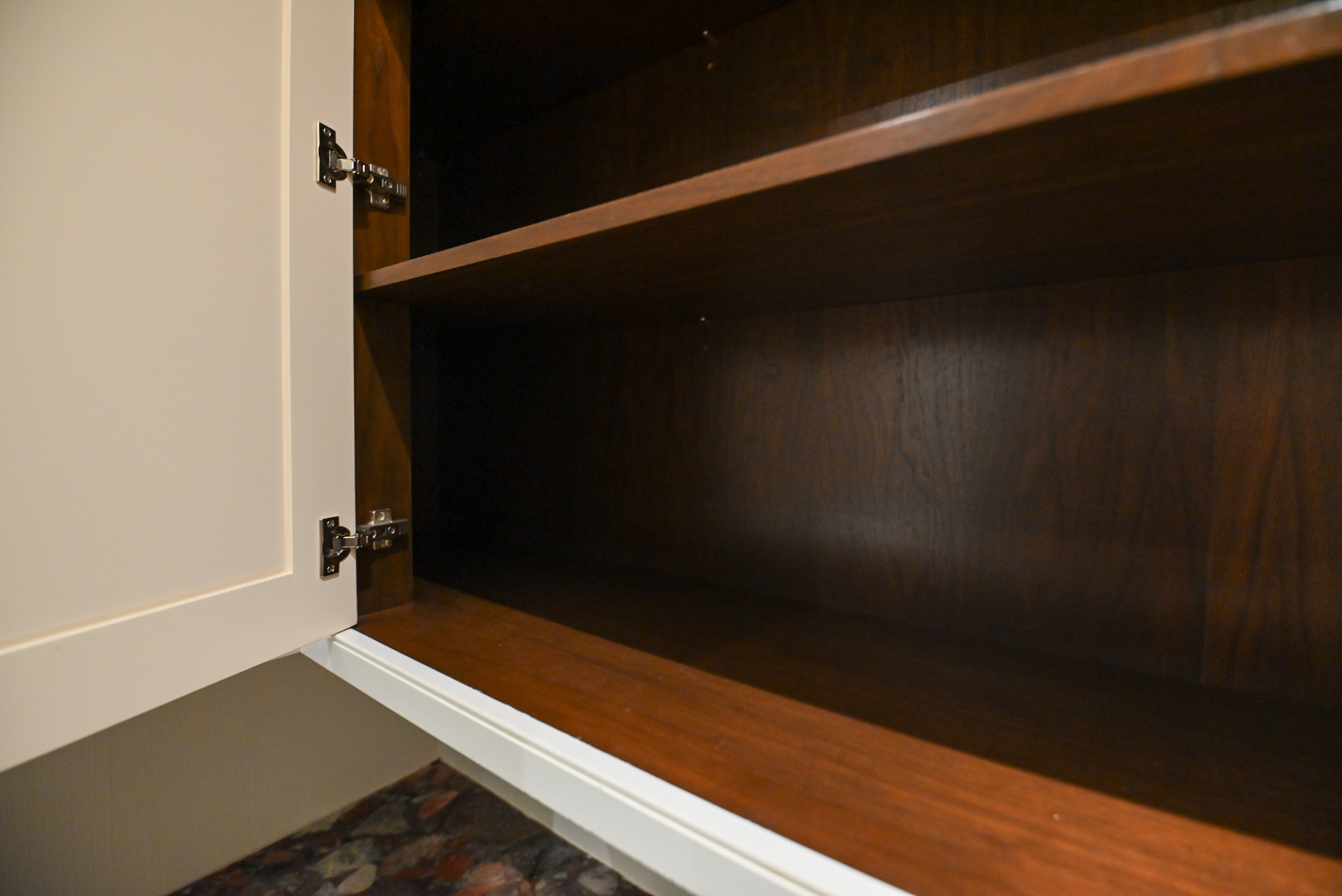 "The Dove" Transitional White Dove Pantry Cabinets