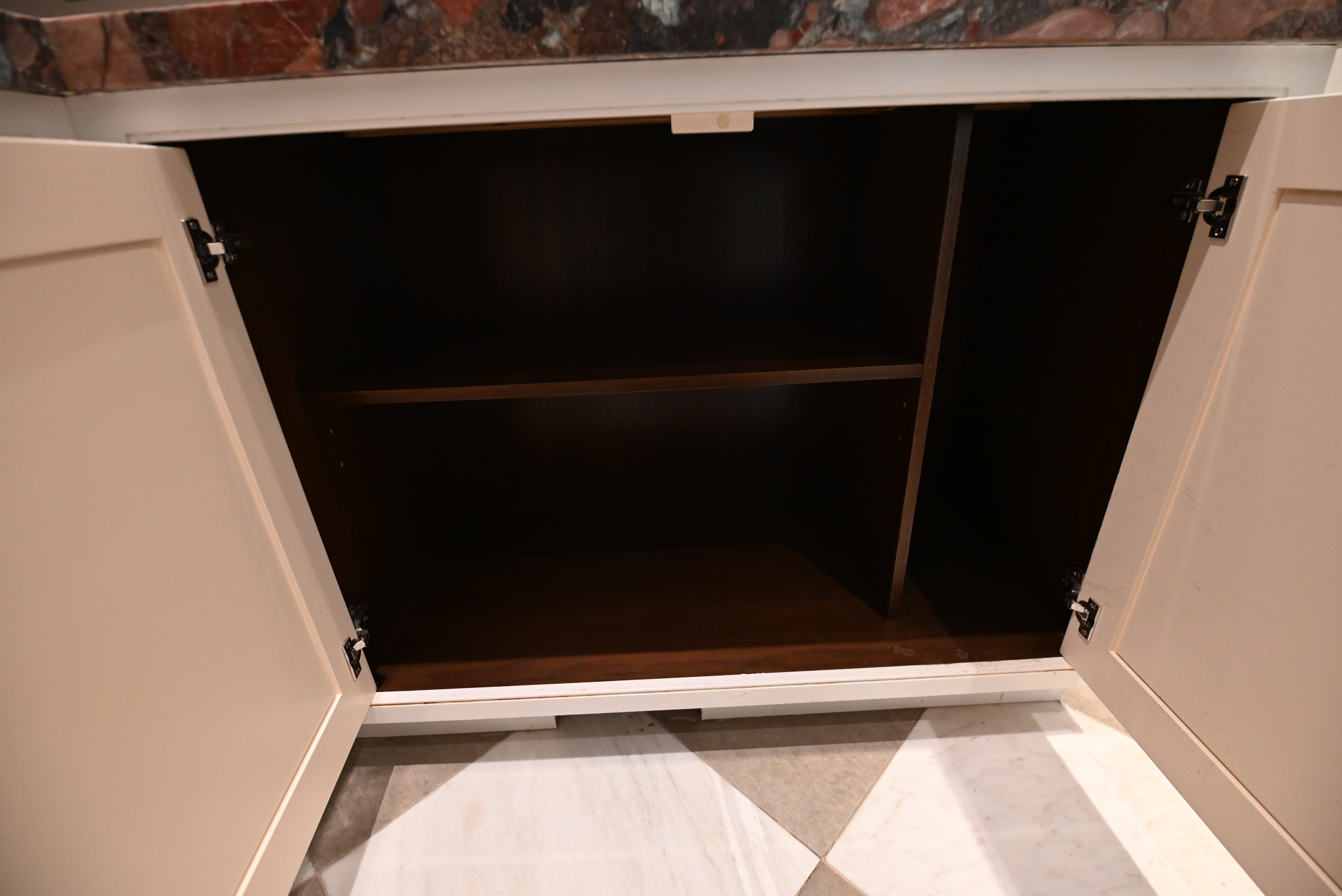"The Dove" Transitional White Dove Pantry Cabinets