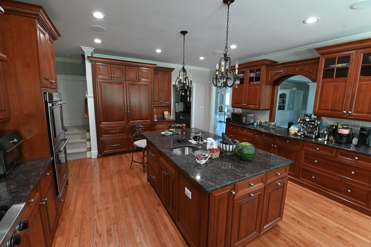 "The Arlington" Traditional Solid Cherry Wood Kitchen with Island