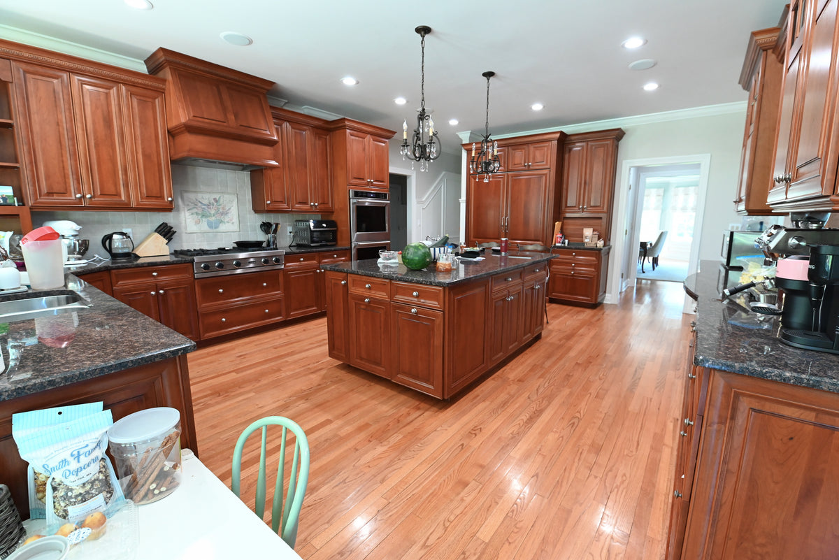 "The Arlington" Traditional Solid Cherry Wood Kitchen with Island