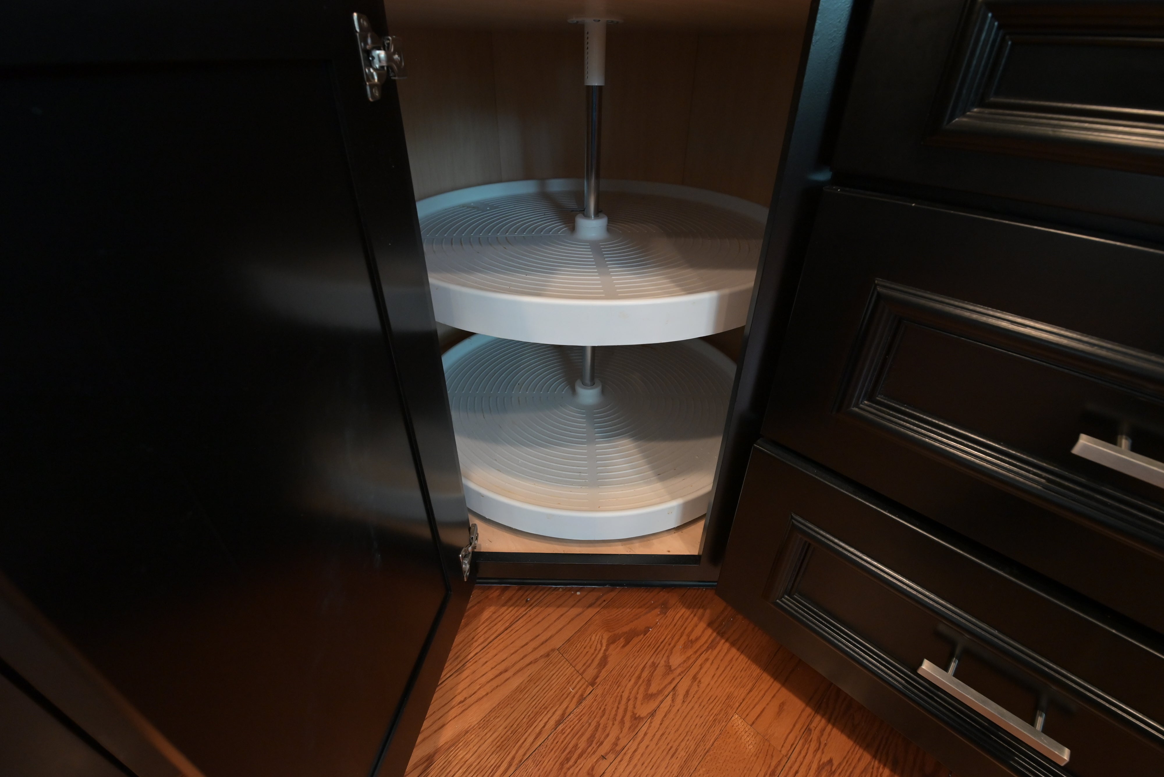 "The Onyx" Transitional Jet Black Kitchen with Island & Appliances