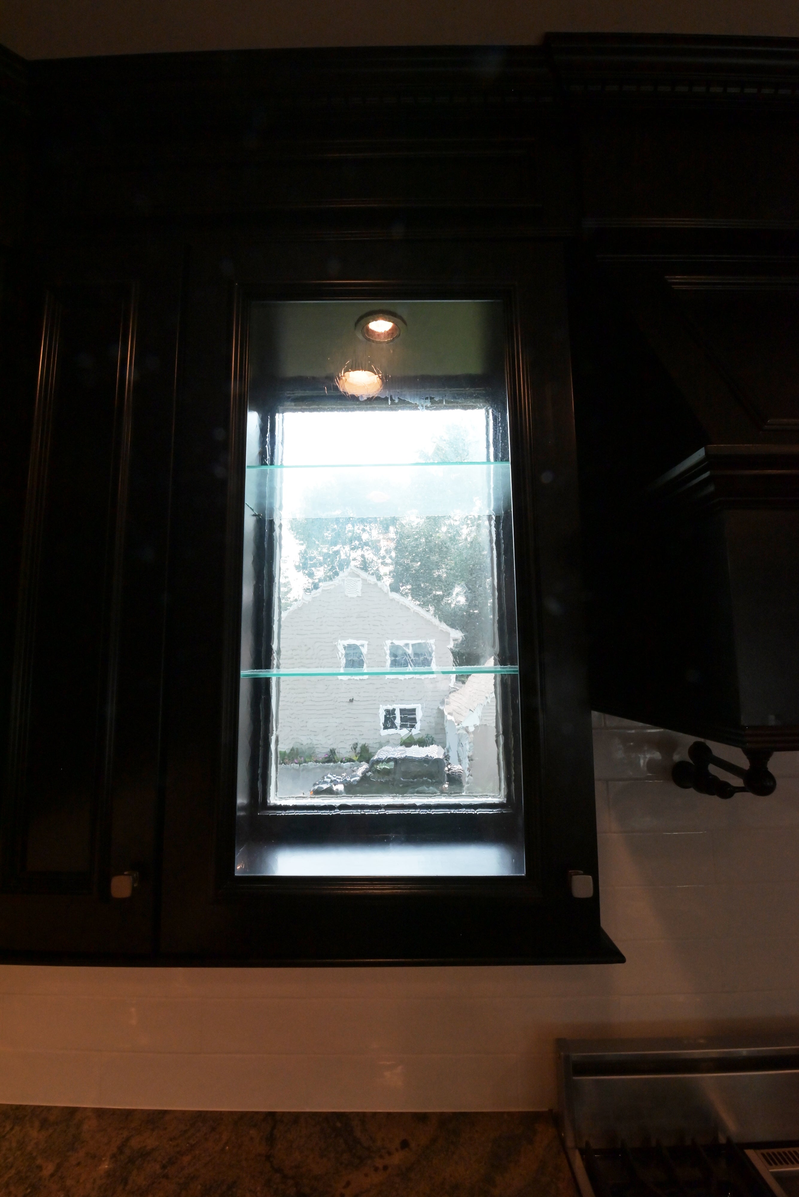 "The Onyx" Transitional Jet Black Kitchen with Island & Appliances